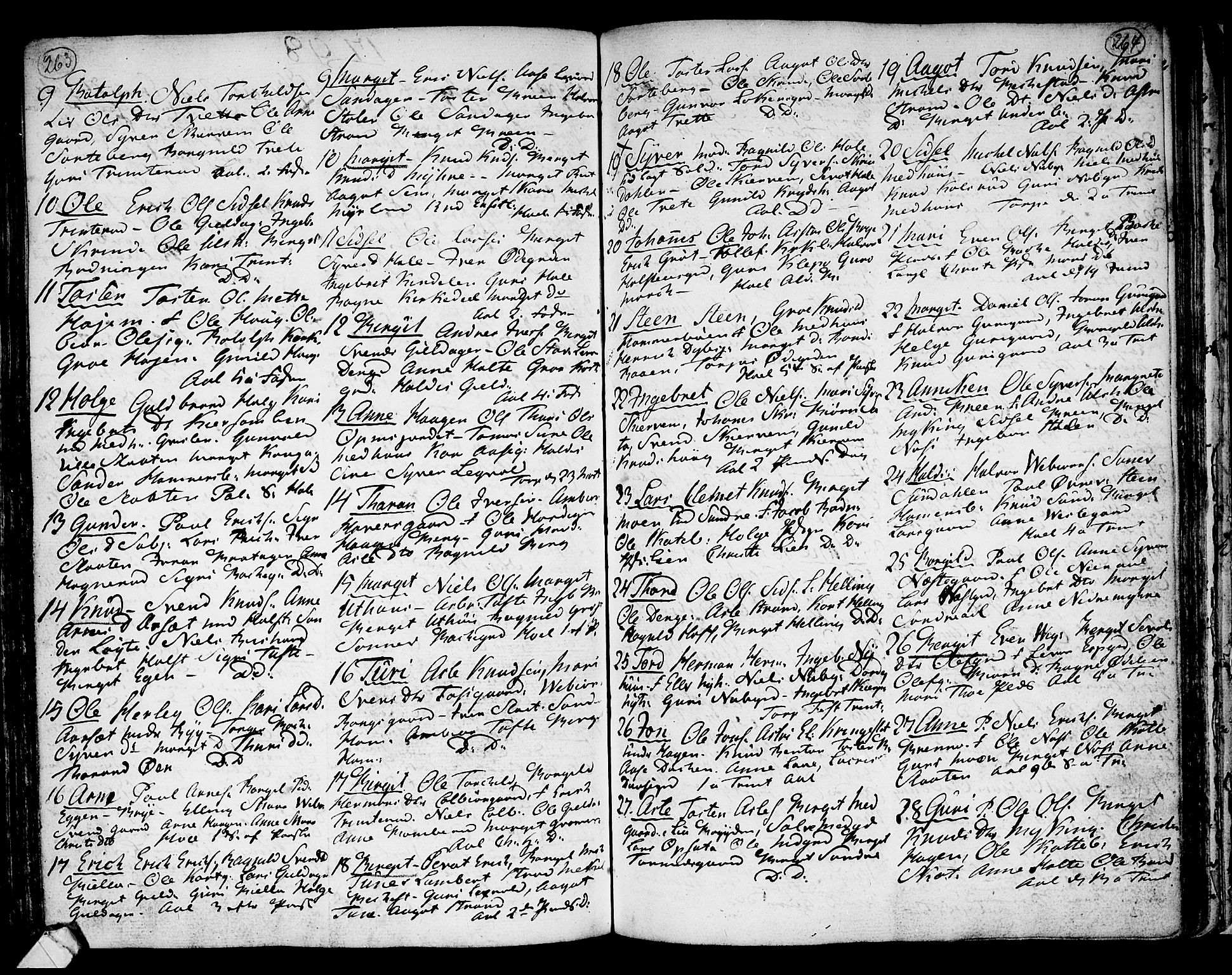 Ål kirkebøker, AV/SAKO-A-249/F/Fa/L0002: Parish register (official) no. I 2, 1771-1806, p. 263-264