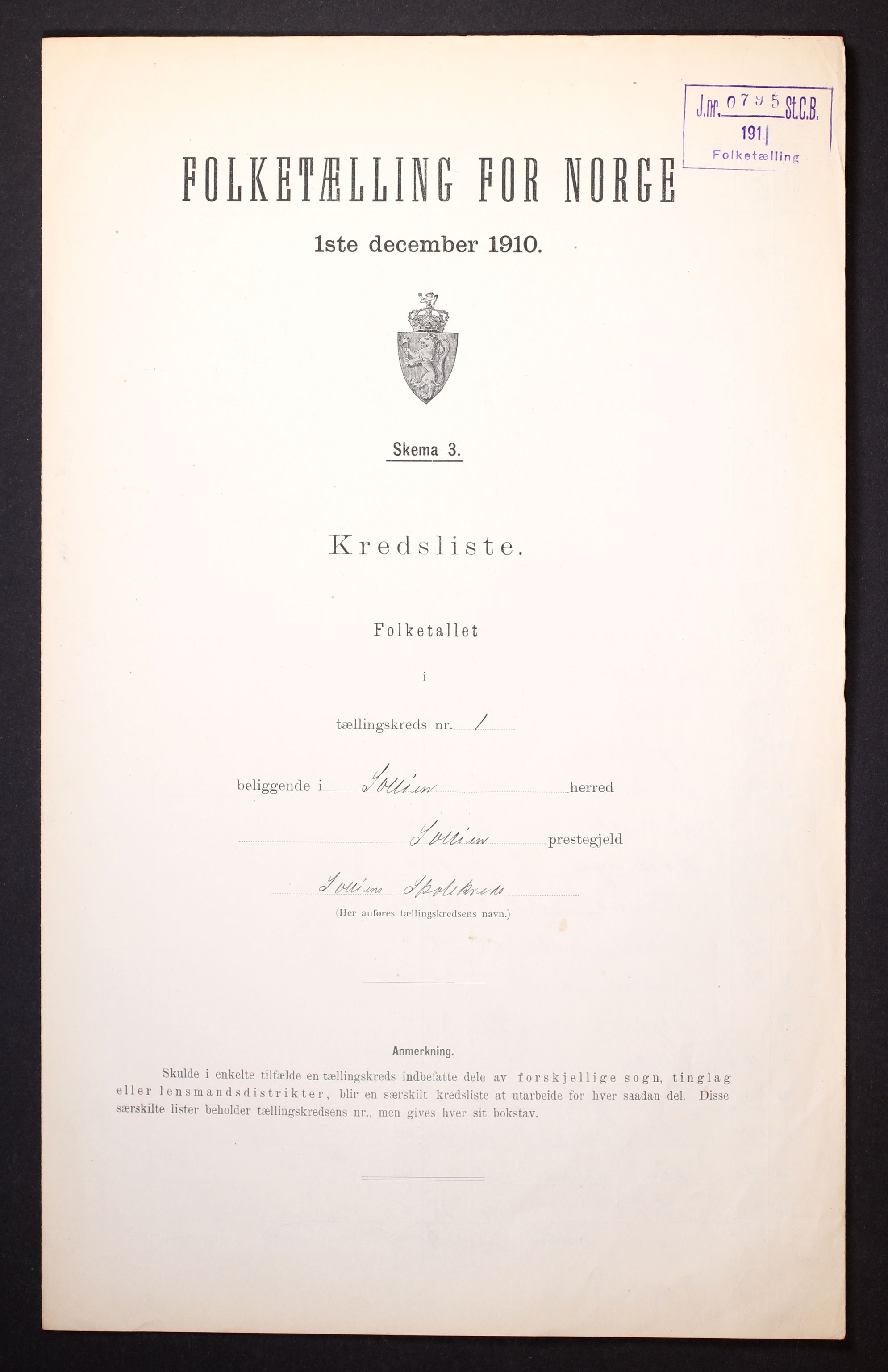 RA, 1910 census for Sollia, 1910, p. 4