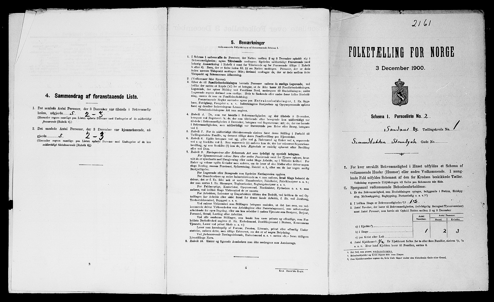 SAST, 1900 census for Sandnes, 1900, p. 45