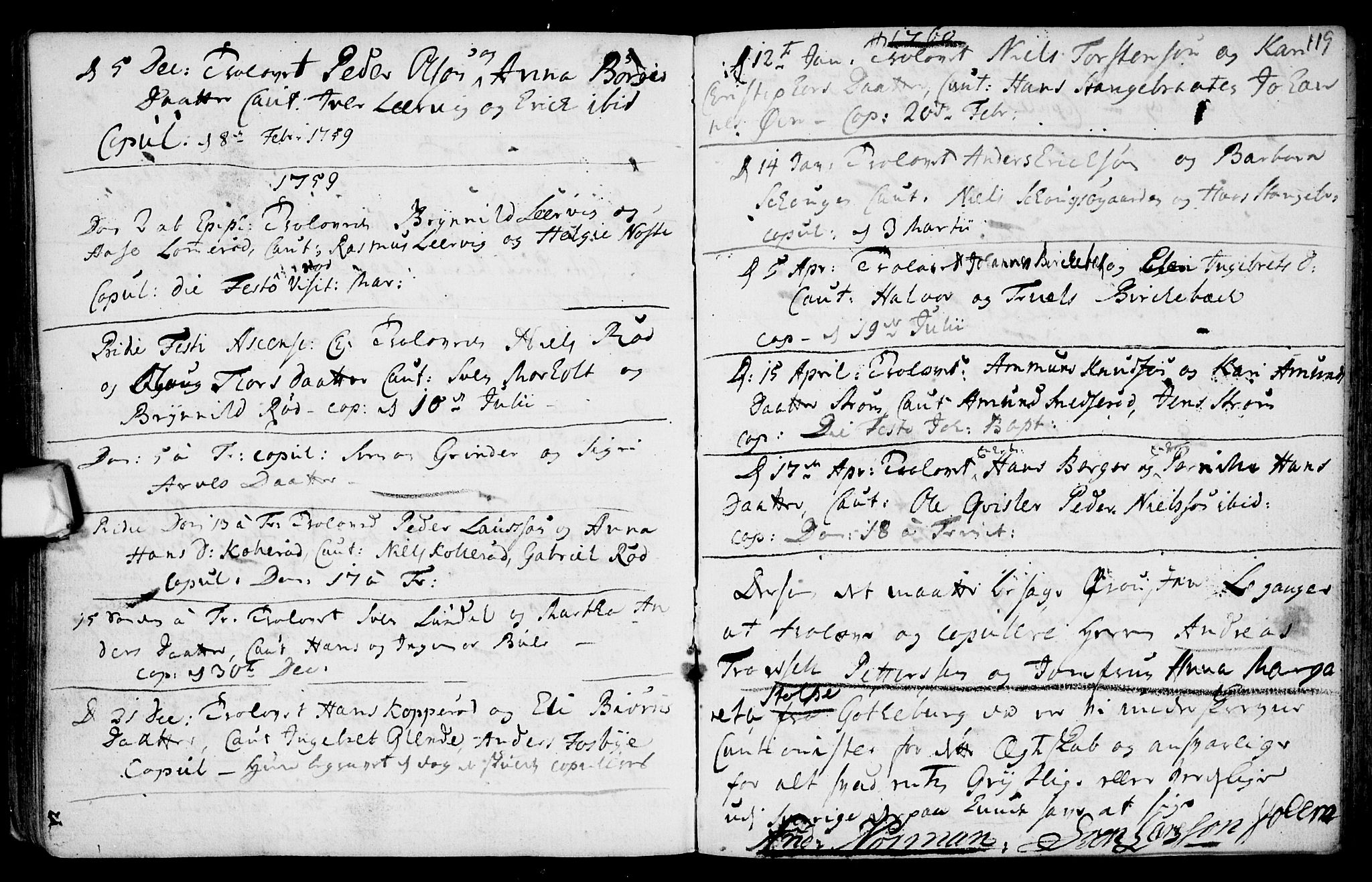 Aremark prestekontor Kirkebøker, AV/SAO-A-10899/F/Fa/L0003: Parish register (official) no. I 3, 1745-1795, p. 119