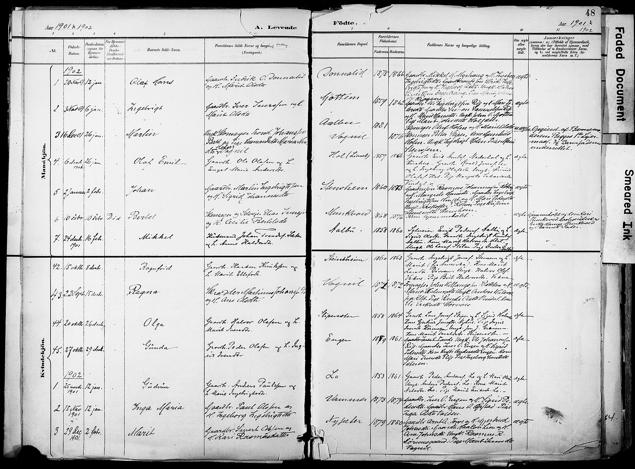 Ministerialprotokoller, klokkerbøker og fødselsregistre - Sør-Trøndelag, SAT/A-1456/678/L0902: Parish register (official) no. 678A11, 1895-1911, p. 48