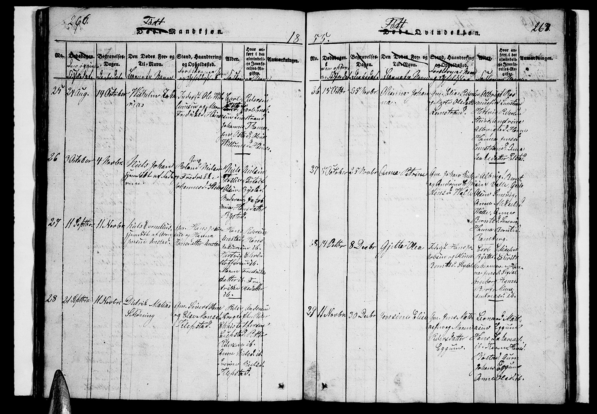 Ministerialprotokoller, klokkerbøker og fødselsregistre - Nordland, SAT/A-1459/880/L1139: Parish register (copy) no. 880C01, 1836-1857, p. 266-267