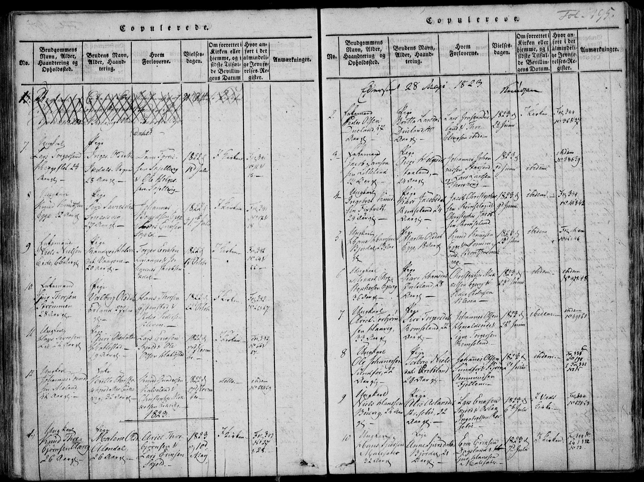 Skjold sokneprestkontor, AV/SAST-A-101847/H/Ha/Haa/L0003: Parish register (official) no. A 3, 1815-1835, p. 195