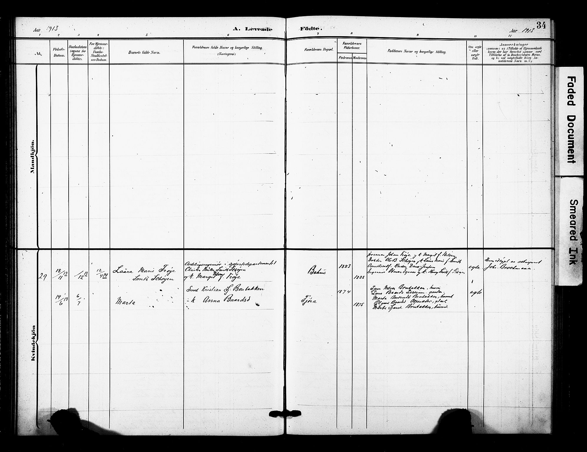 Sogndal sokneprestembete, AV/SAB-A-81301/H/Hab/Haba/L0002: Parish register (copy) no. A 2, 1908-1924, p. 34