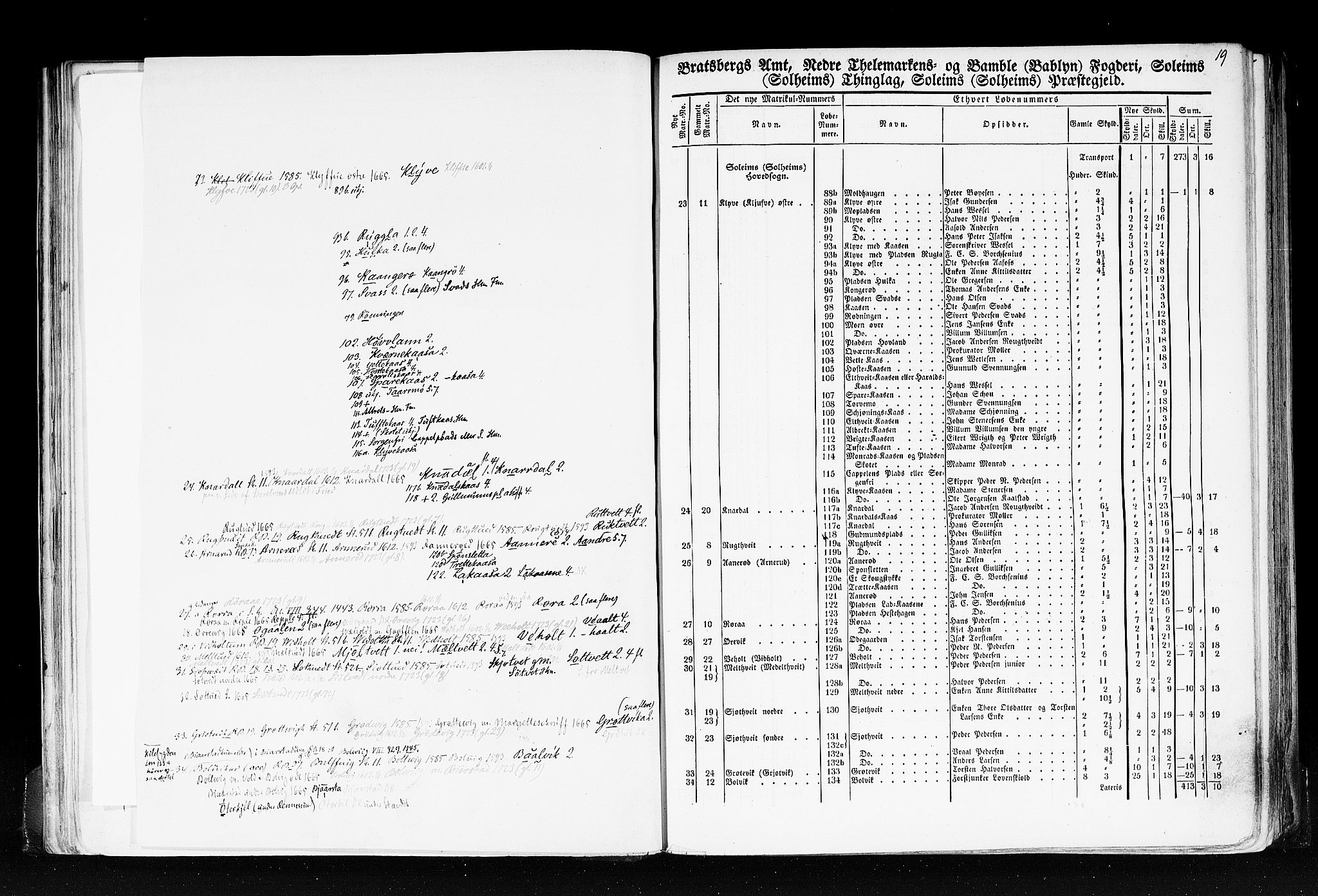 Rygh, AV/RA-PA-0034/F/Fb/L0007: Matrikkelen for 1838 - Bratsberg amt (Telemark fylke), 1838, p. 19a