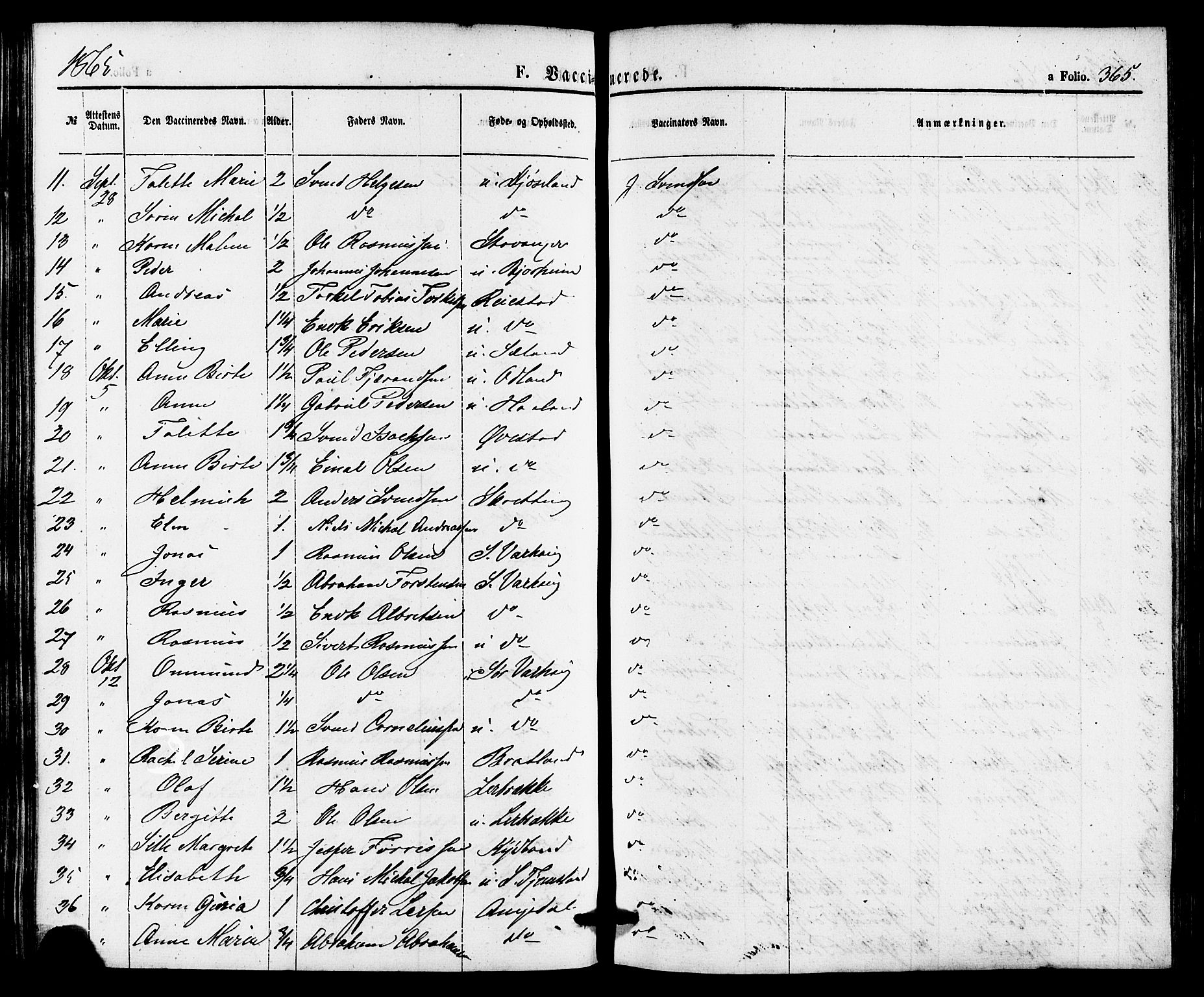 Hå sokneprestkontor, AV/SAST-A-101801/001/30BA/L0009: Parish register (official) no. A 8, 1855-1878, p. 365