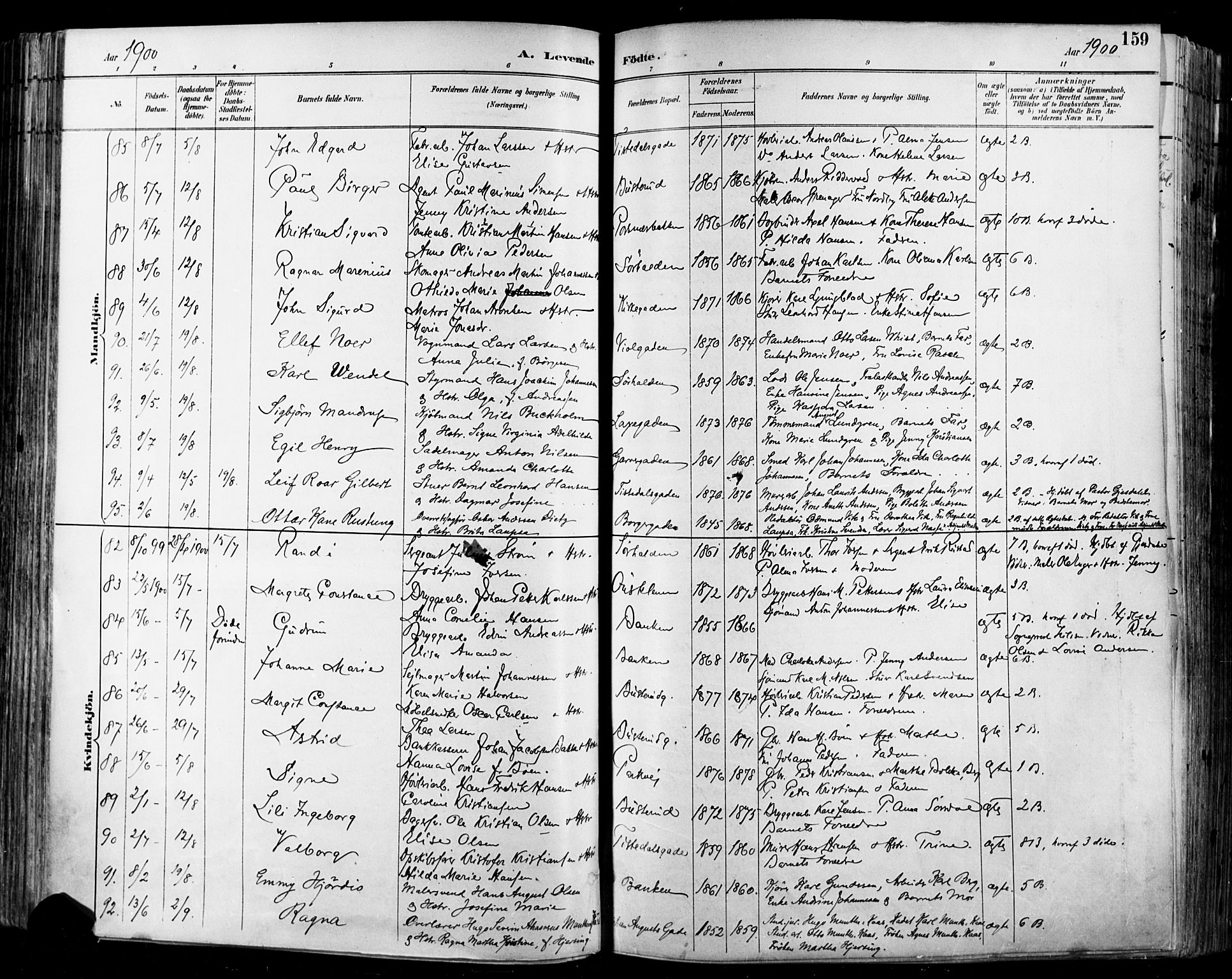Halden prestekontor Kirkebøker, SAO/A-10909/F/Fa/L0013: Parish register (official) no. I 13, 1890-1906, p. 159