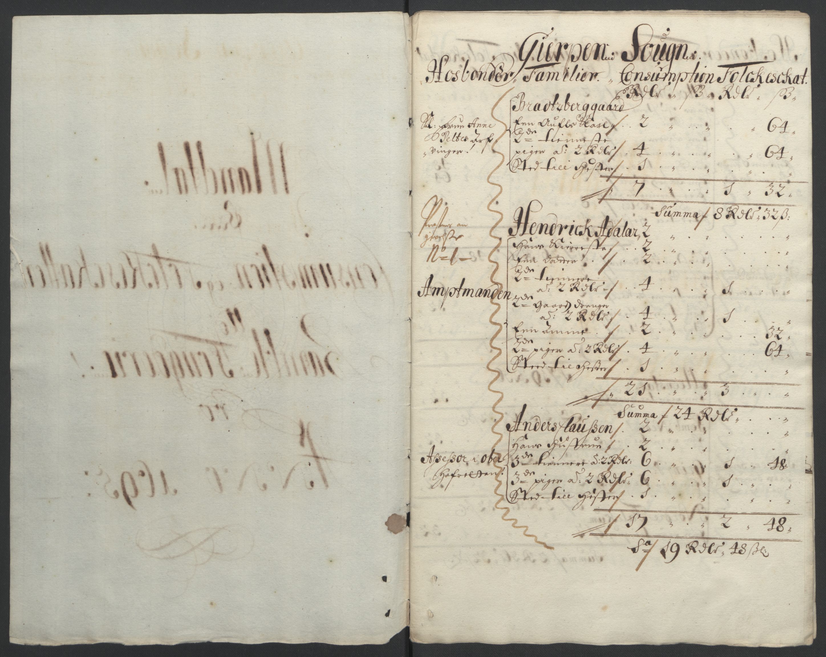Rentekammeret inntil 1814, Reviderte regnskaper, Fogderegnskap, AV/RA-EA-4092/R36/L2093: Fogderegnskap Øvre og Nedre Telemark og Bamble, 1695, p. 454