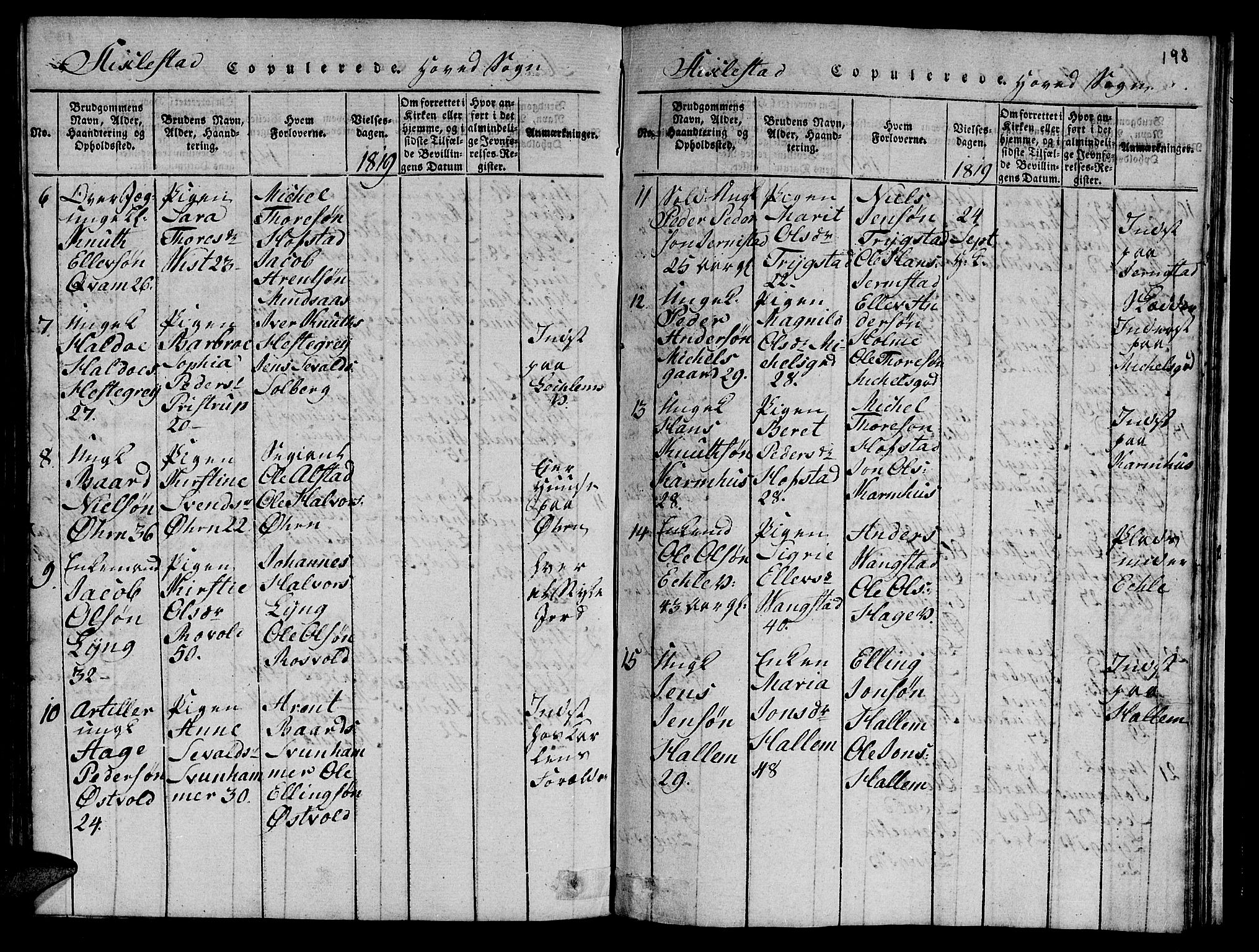 Ministerialprotokoller, klokkerbøker og fødselsregistre - Nord-Trøndelag, SAT/A-1458/723/L0251: Parish register (copy) no. 723C01 /1, 1816-1831, p. 198