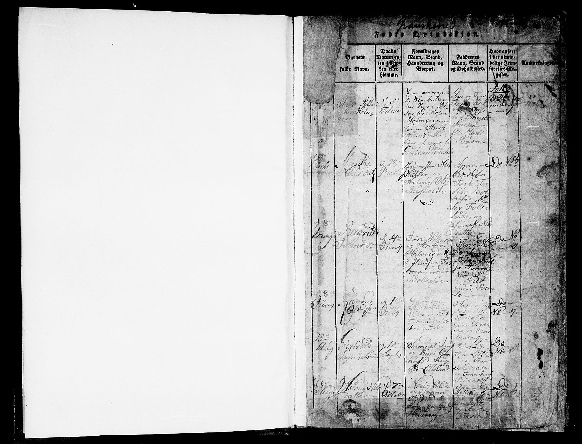 Gransherad kirkebøker, AV/SAKO-A-267/F/Fa/L0001: Parish register (official) no. I 1, 1815-1843, p. 1