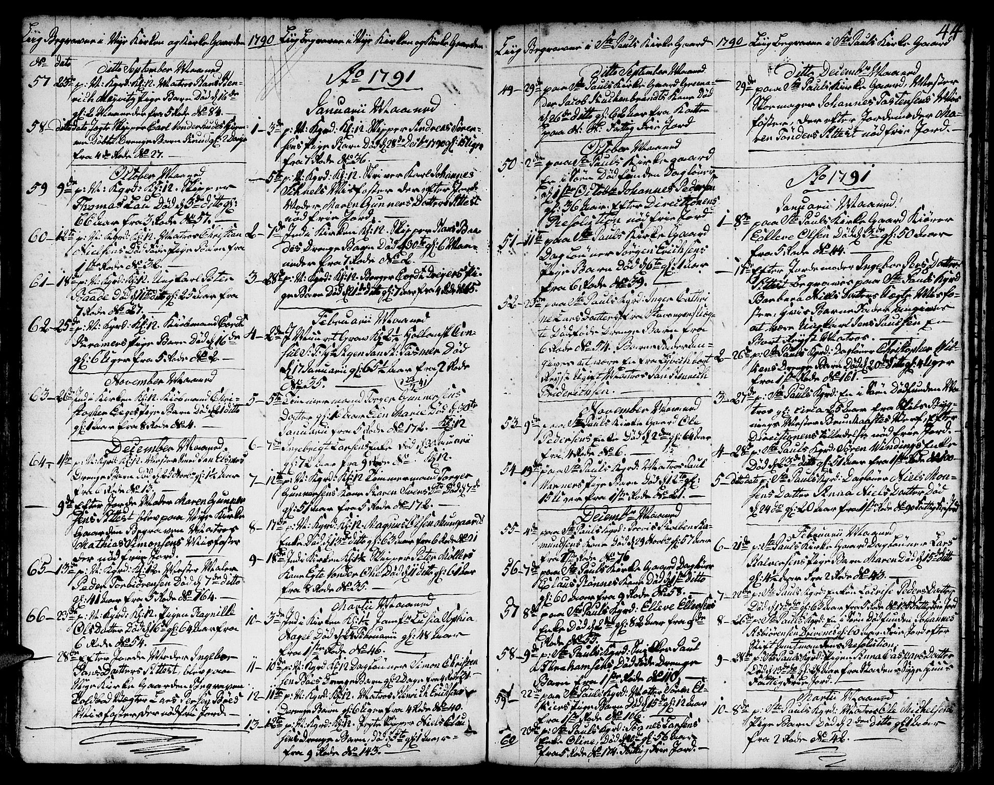 Nykirken Sokneprestembete, SAB/A-77101/H/Hab/L0002: Parish register (copy) no. A 3, 1775-1820, p. 44