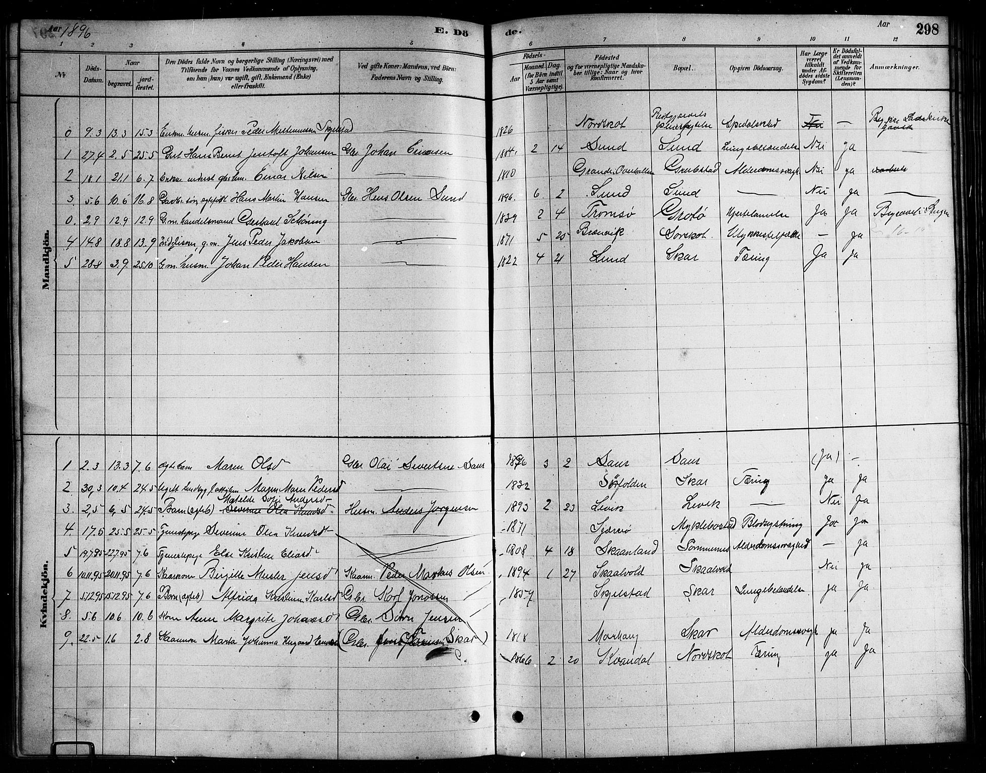 Ministerialprotokoller, klokkerbøker og fødselsregistre - Nordland, AV/SAT-A-1459/857/L0828: Parish register (copy) no. 857C03, 1879-1908, p. 298