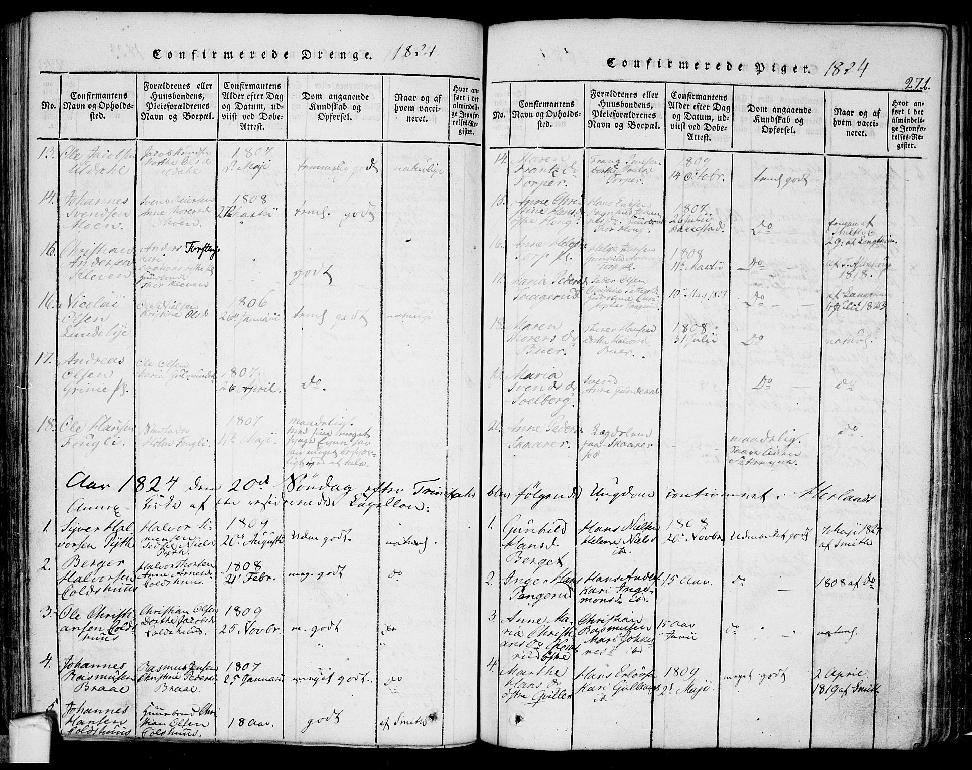 Eidsberg prestekontor Kirkebøker, AV/SAO-A-10905/F/Fa/L0007: Parish register (official) no. I 7, 1814-1832, p. 271