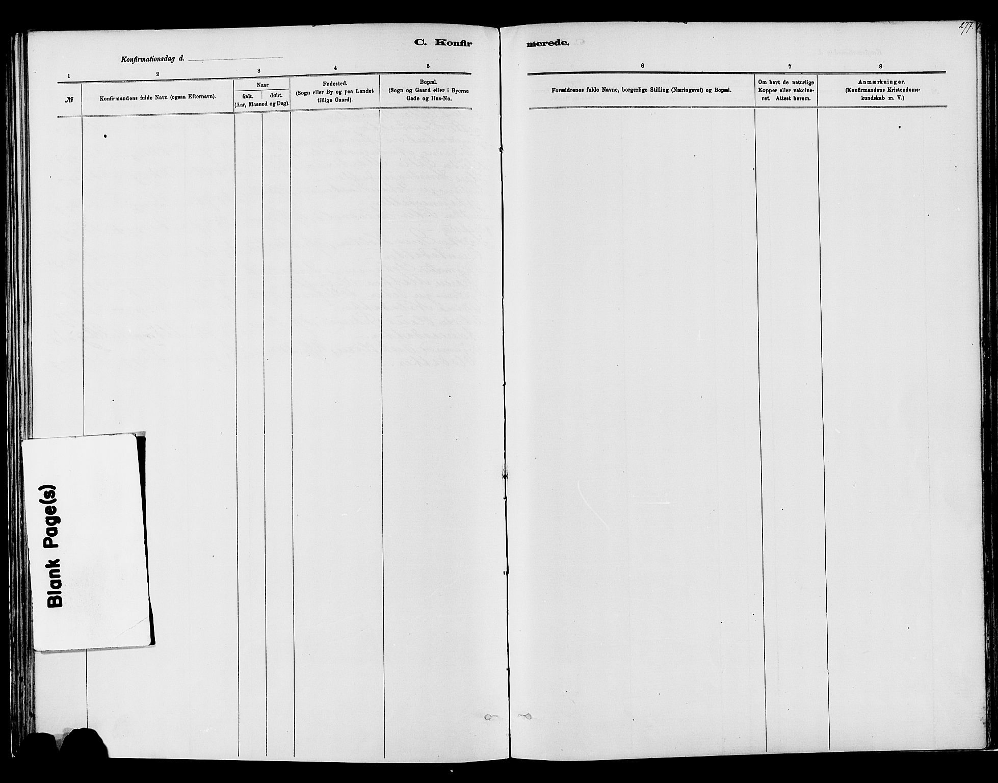 Vardal prestekontor, SAH/PREST-100/H/Ha/Haa/L0008: Parish register (official) no. 8, 1878-1890, p. 277