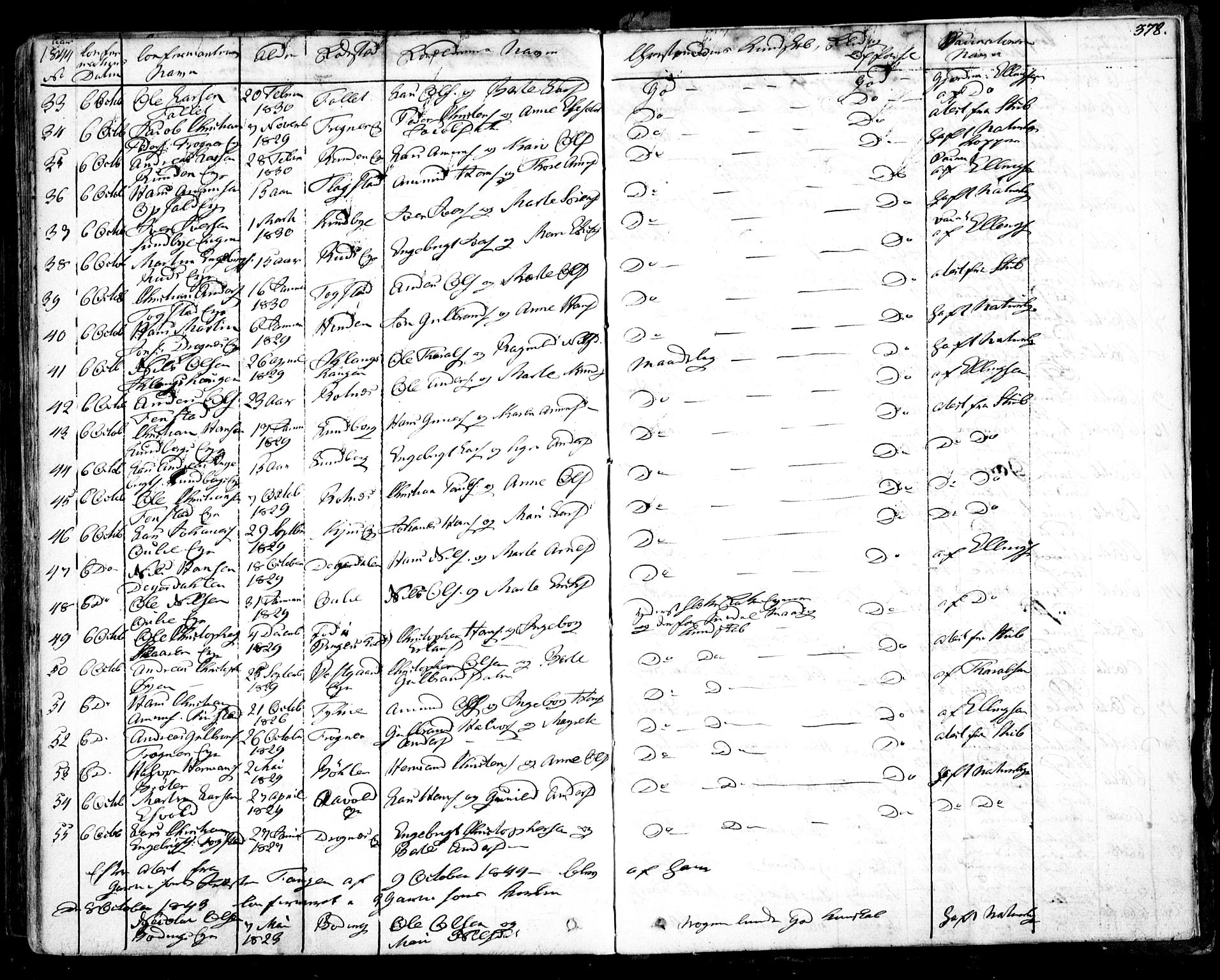 Nes prestekontor Kirkebøker, SAO/A-10410/F/Fa/L0006: Parish register (official) no. I 6, 1833-1845, p. 378