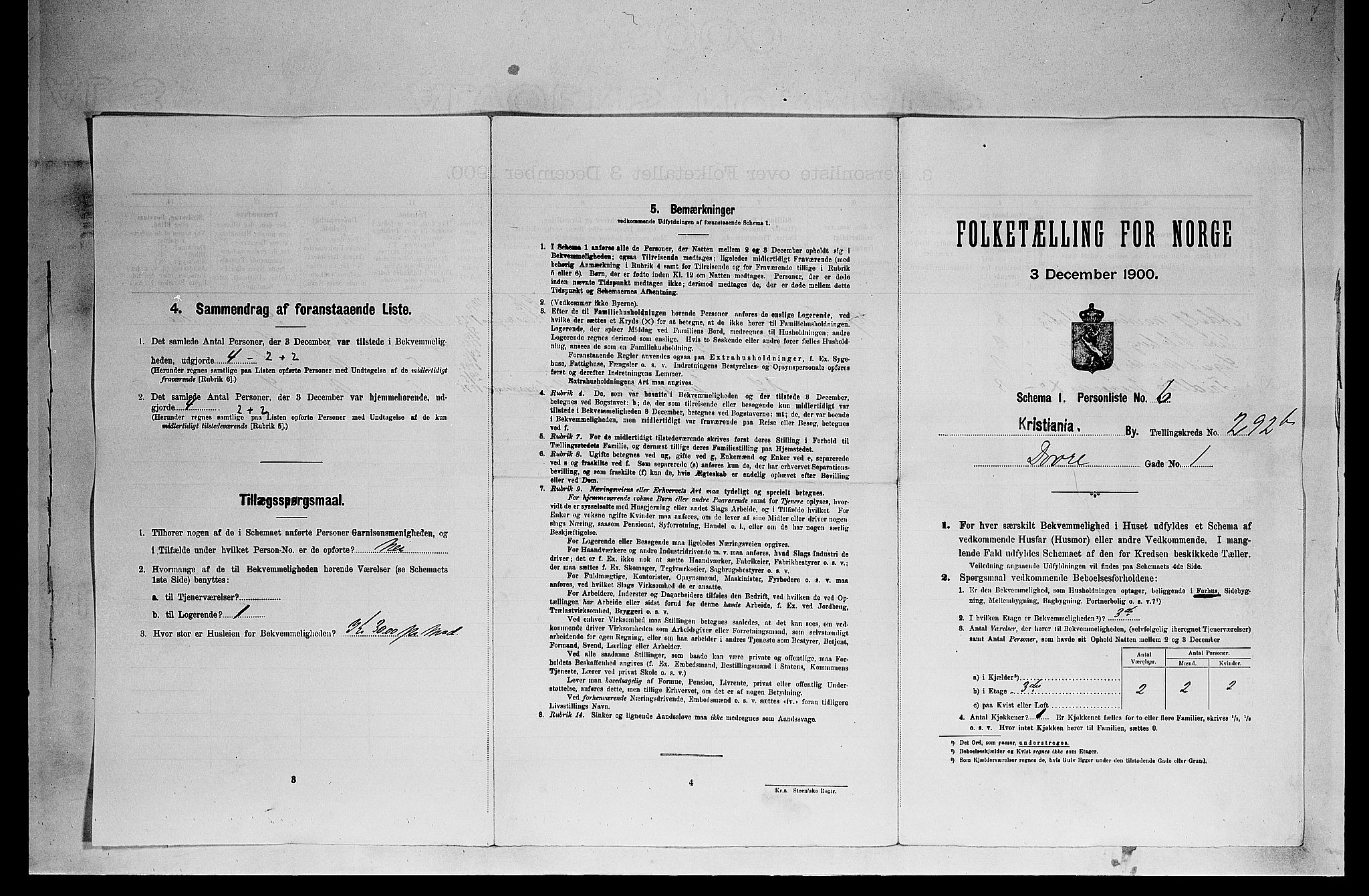 SAO, 1900 census for Kristiania, 1900, p. 16107