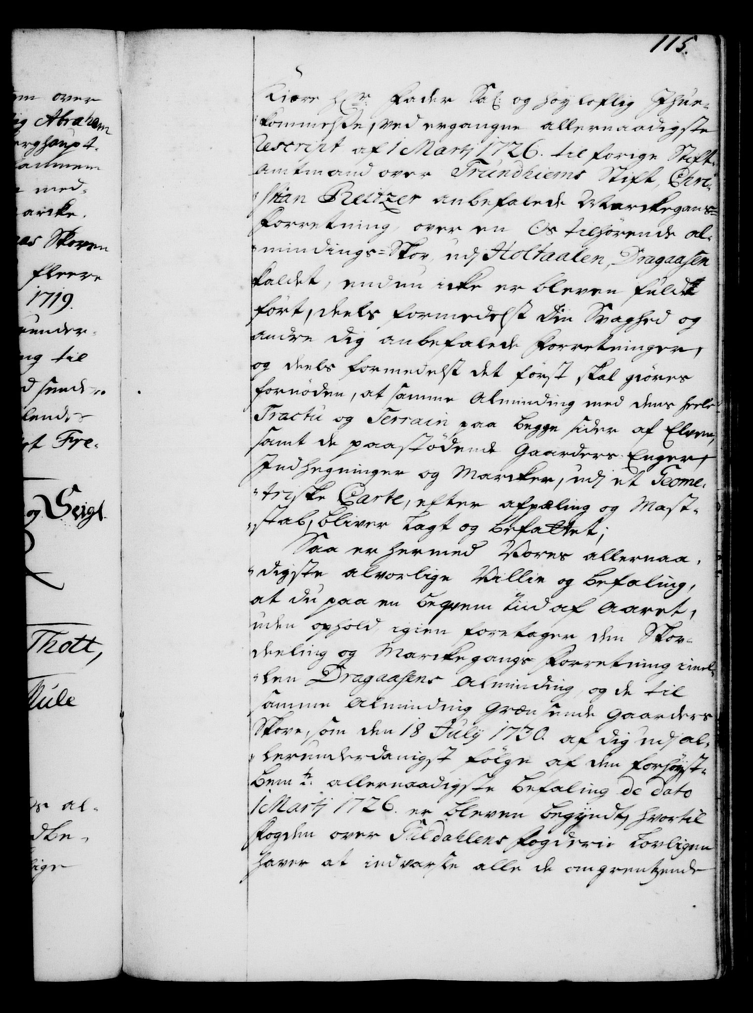 Rentekammeret, Kammerkanselliet, AV/RA-EA-3111/G/Gg/Gga/L0004: Norsk ekspedisjonsprotokoll med register (merket RK 53.4), 1734-1741, p. 115