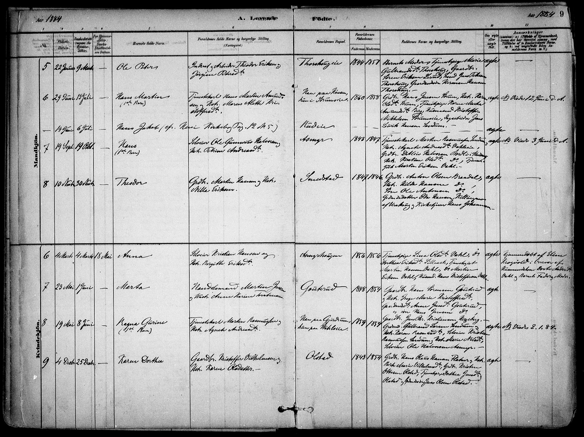 Gjerdrum prestekontor Kirkebøker, AV/SAO-A-10412b/F/Fa/L0009: Parish register (official) no. I 9, 1881-1916, p. 9