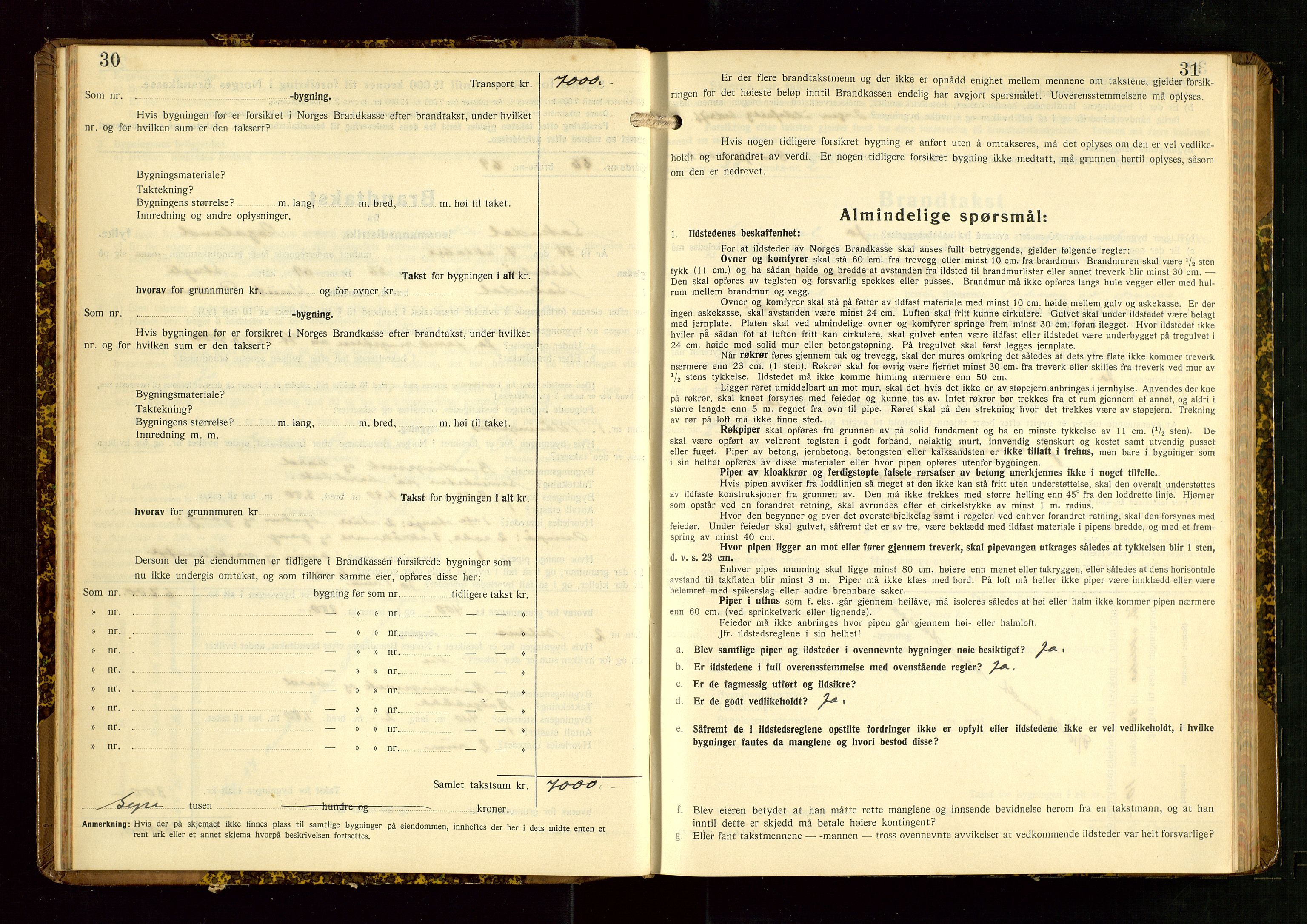 Sokndal lensmannskontor, AV/SAST-A-100417/Gob/L0008: "Brandtakst-Protokoll", 1937-1955, p. 30-31