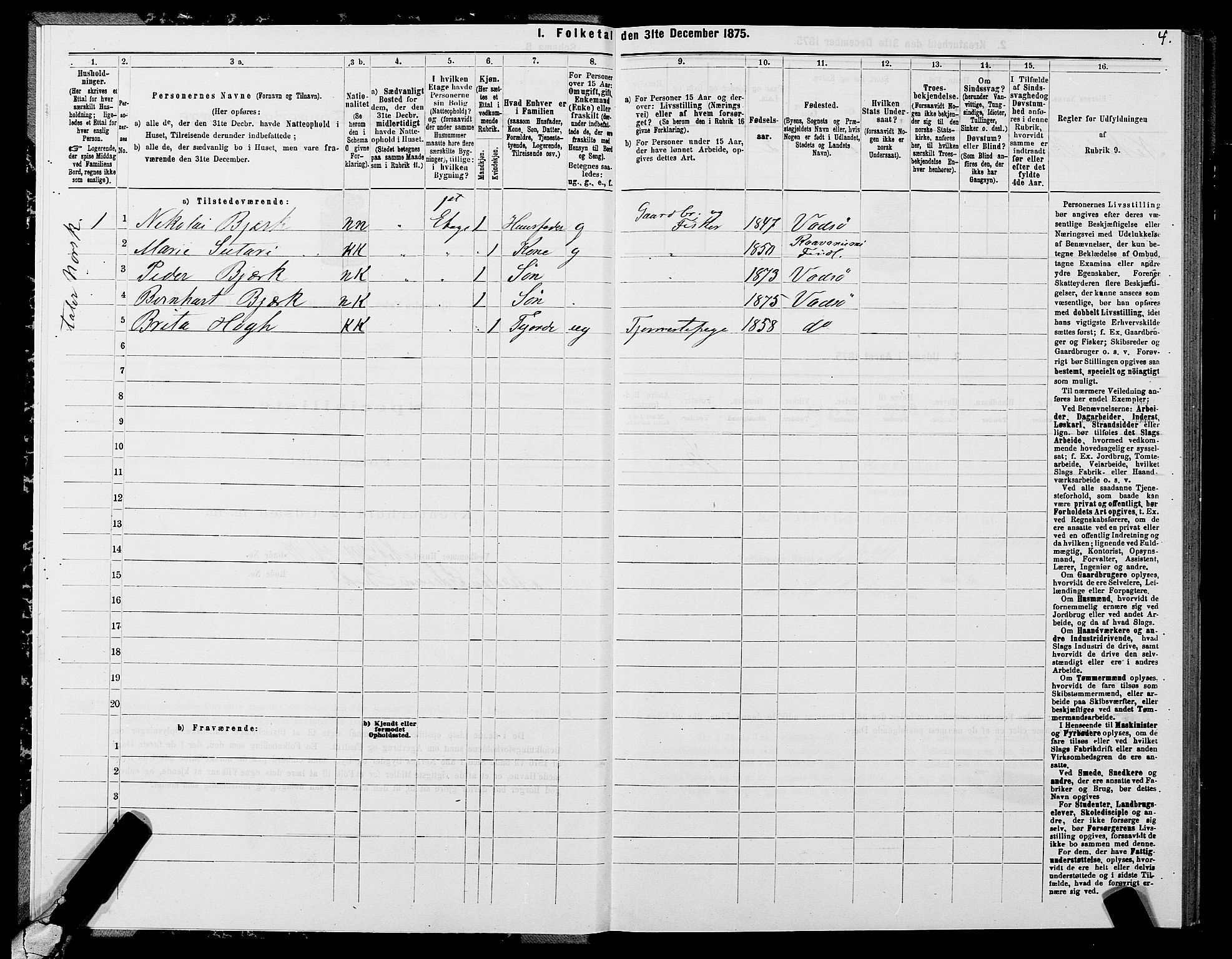 SATØ, 1875 census for 2003B Vadsø/Vadsø, 1875, p. 2004