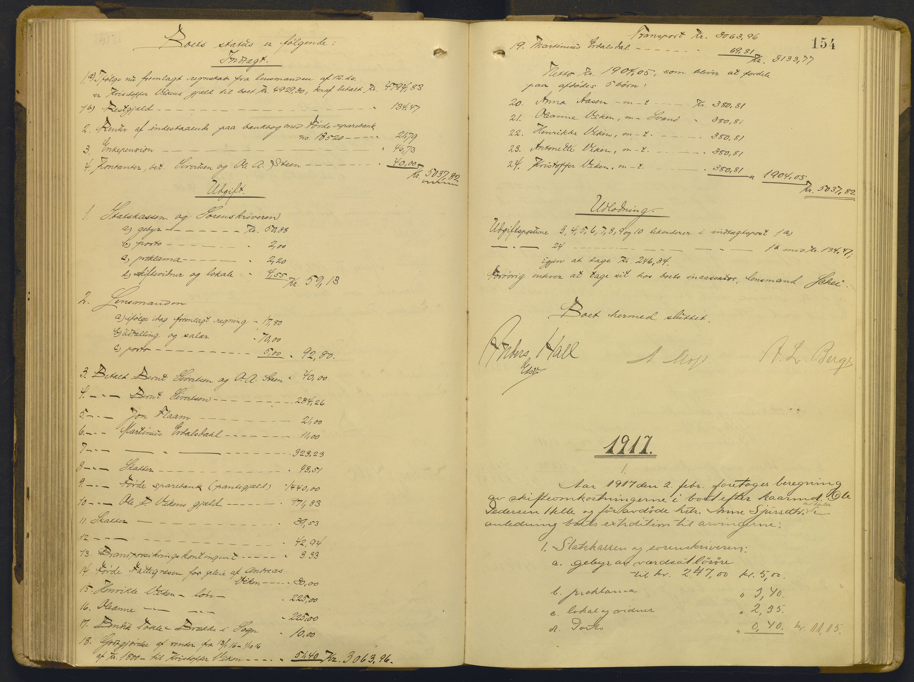 Sunnfjord tingrett, AV/SAB-A-3201/1/H/Hd/L0011: Skifteutlodningsprotokoll, 1914-1920, p. 153b-154a