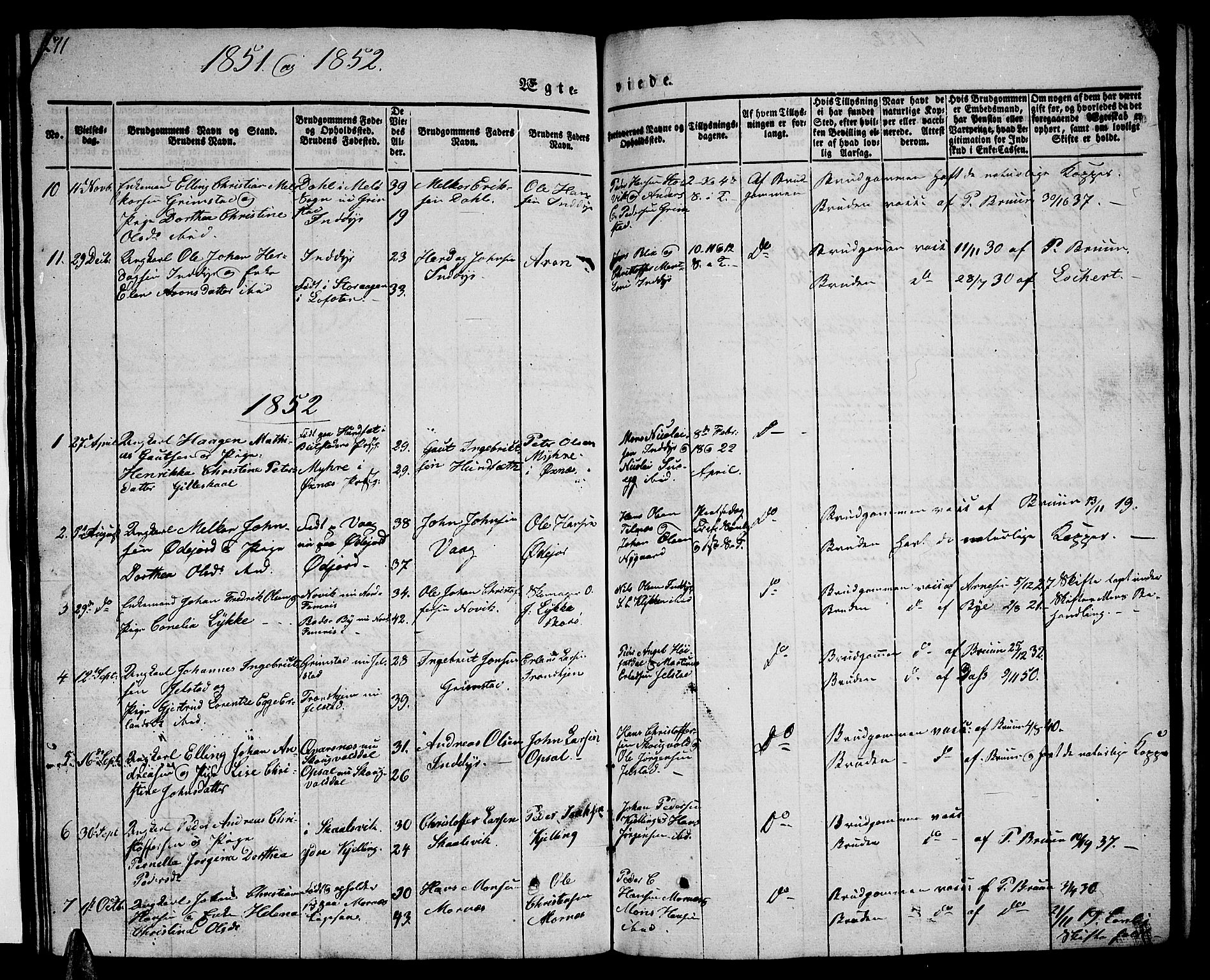 Ministerialprotokoller, klokkerbøker og fødselsregistre - Nordland, AV/SAT-A-1459/805/L0106: Parish register (copy) no. 805C02, 1841-1861, p. 271