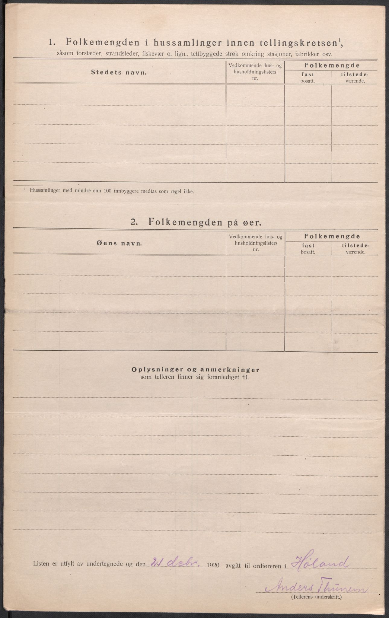 SAO, 1920 census for Høland, 1920, p. 24