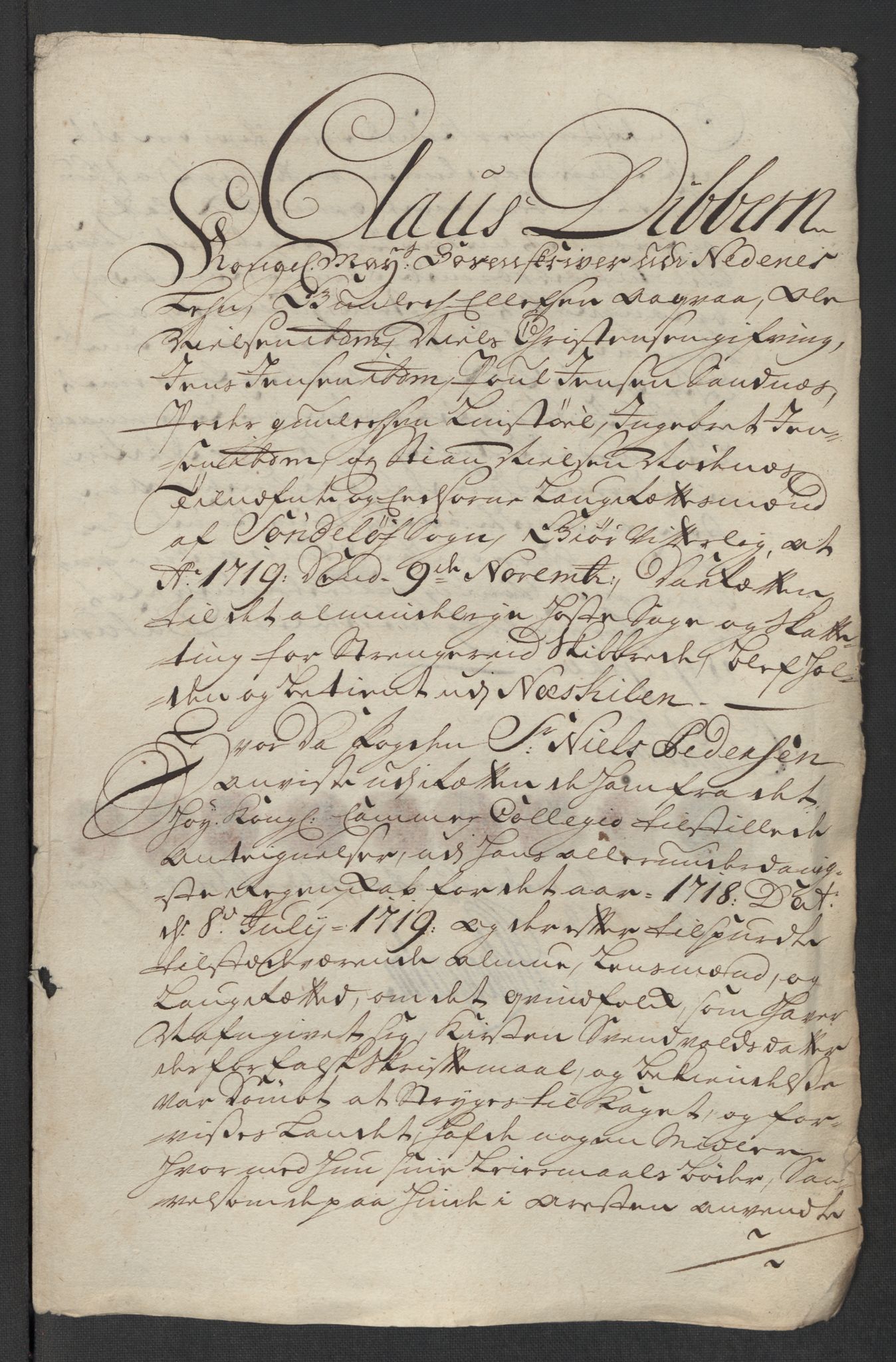 Rentekammeret inntil 1814, Reviderte regnskaper, Fogderegnskap, AV/RA-EA-4092/R39/L2328: Fogderegnskap Nedenes, 1718, p. 404