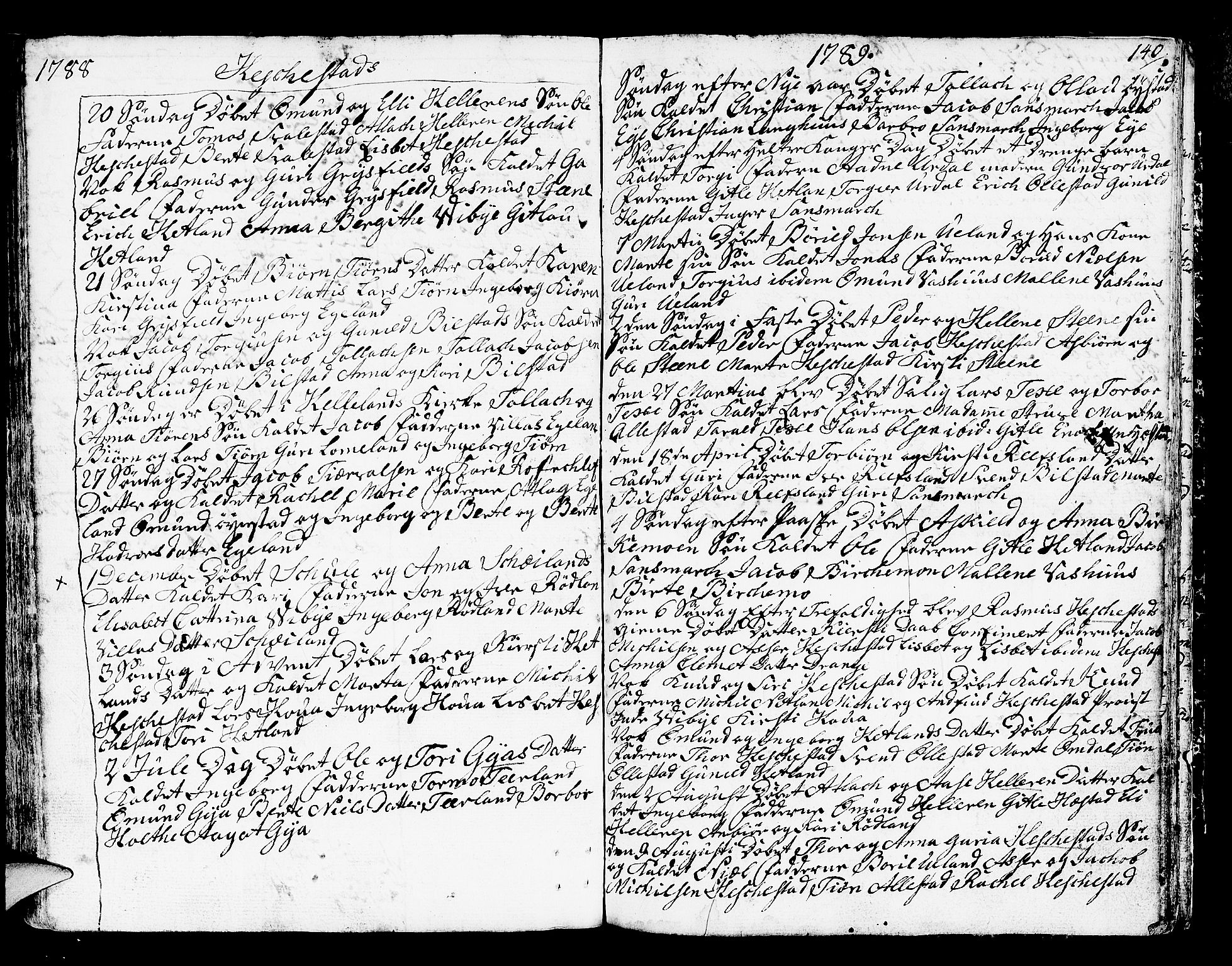 Helleland sokneprestkontor, SAST/A-101810: Parish register (official) no. A 2 /3, 1762-1791, p. 140