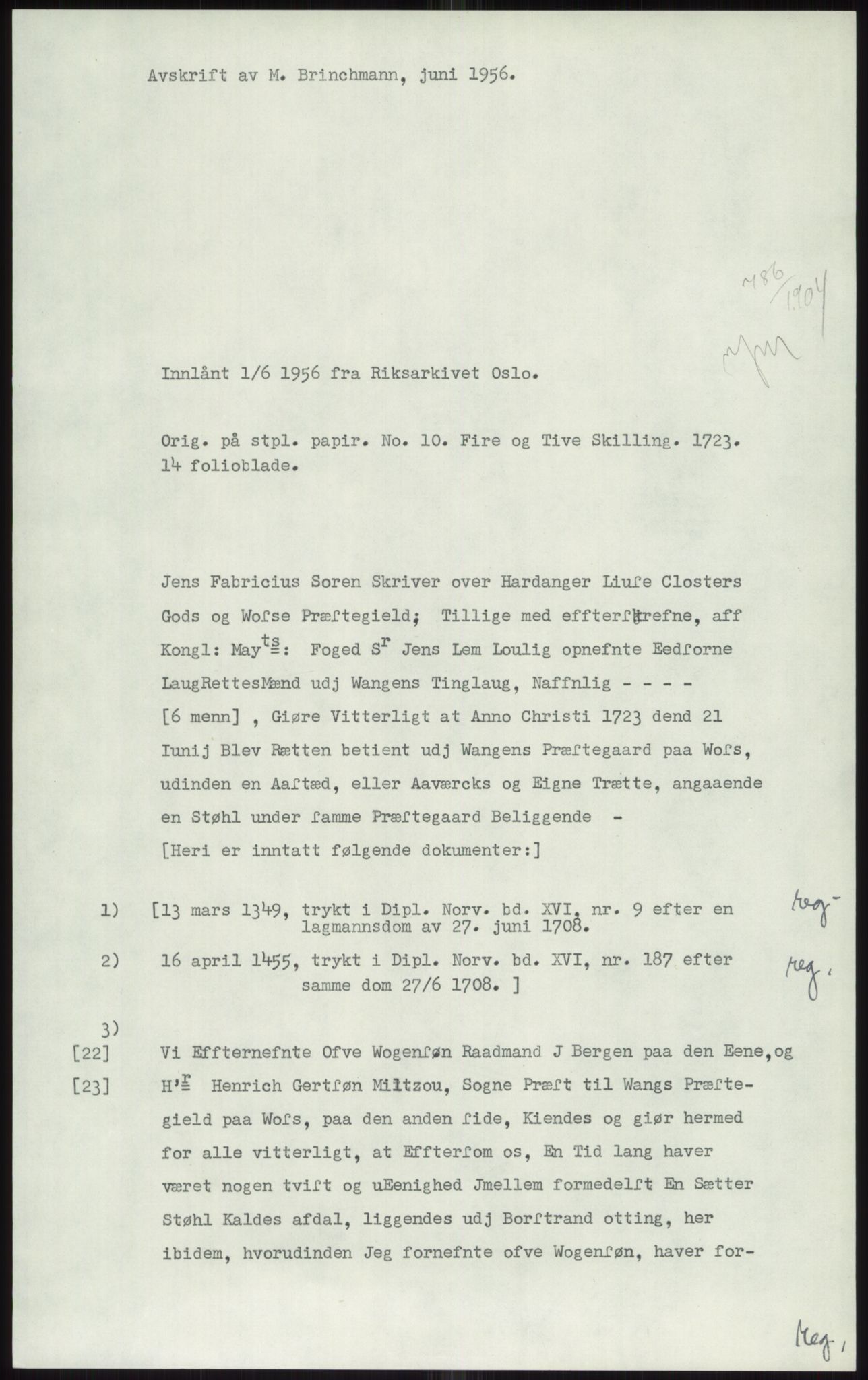 Samlinger til kildeutgivelse, Diplomavskriftsamlingen, AV/RA-EA-4053/H/Ha, p. 3200