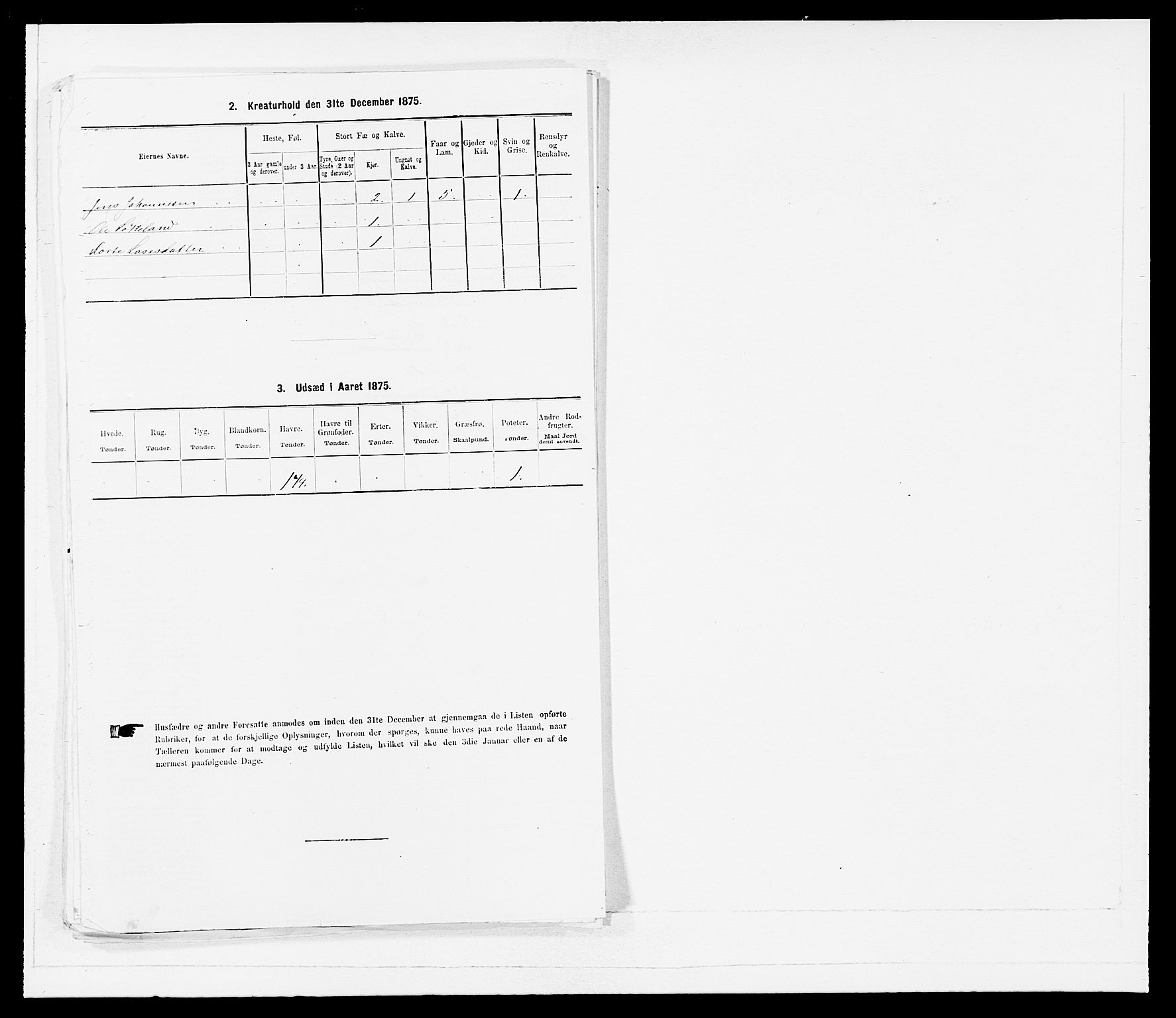 SAB, 1875 census for 1429P Ytre Holmedal, 1875, p. 91