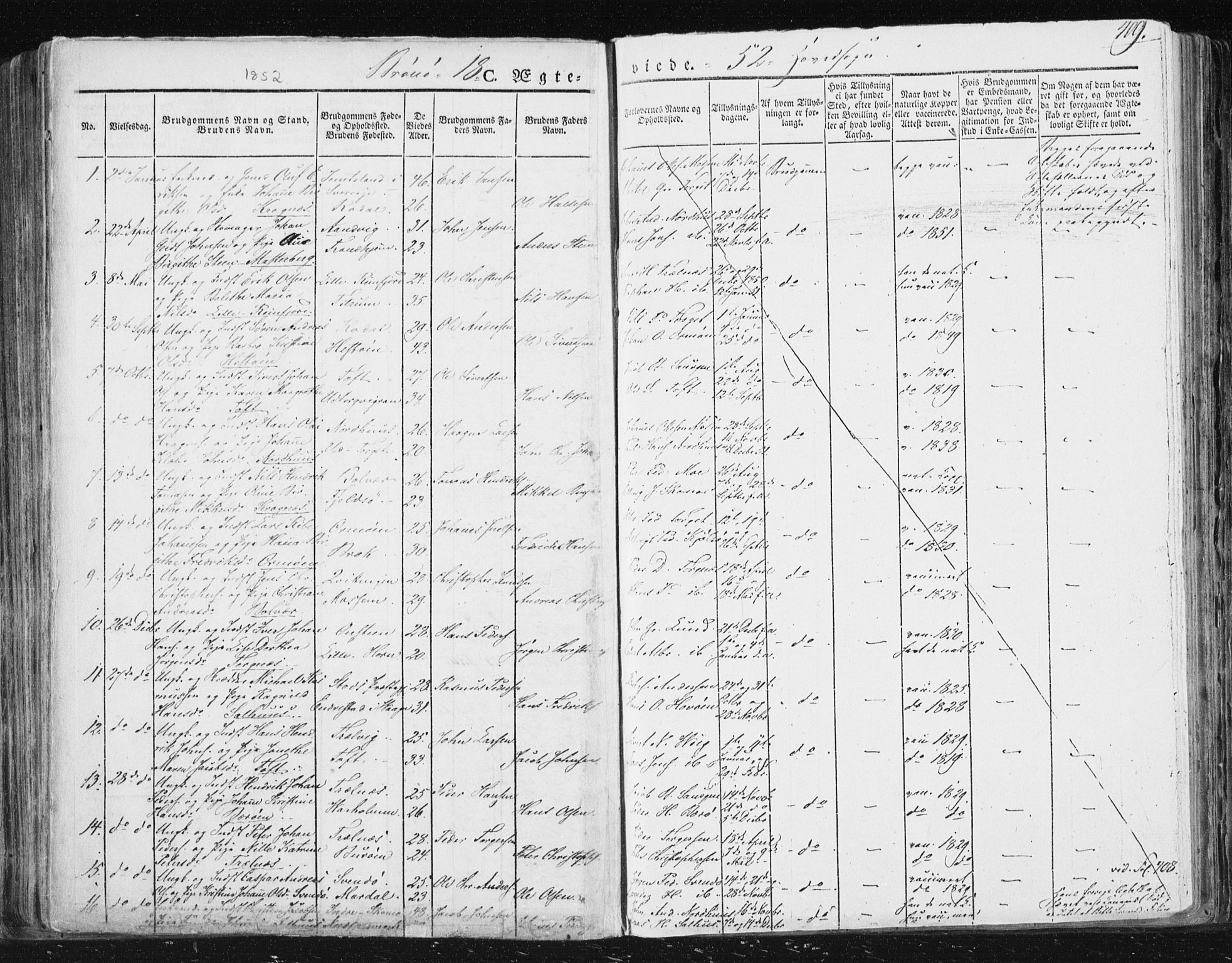 Ministerialprotokoller, klokkerbøker og fødselsregistre - Nordland, SAT/A-1459/813/L0198: Parish register (official) no. 813A08, 1834-1874, p. 409