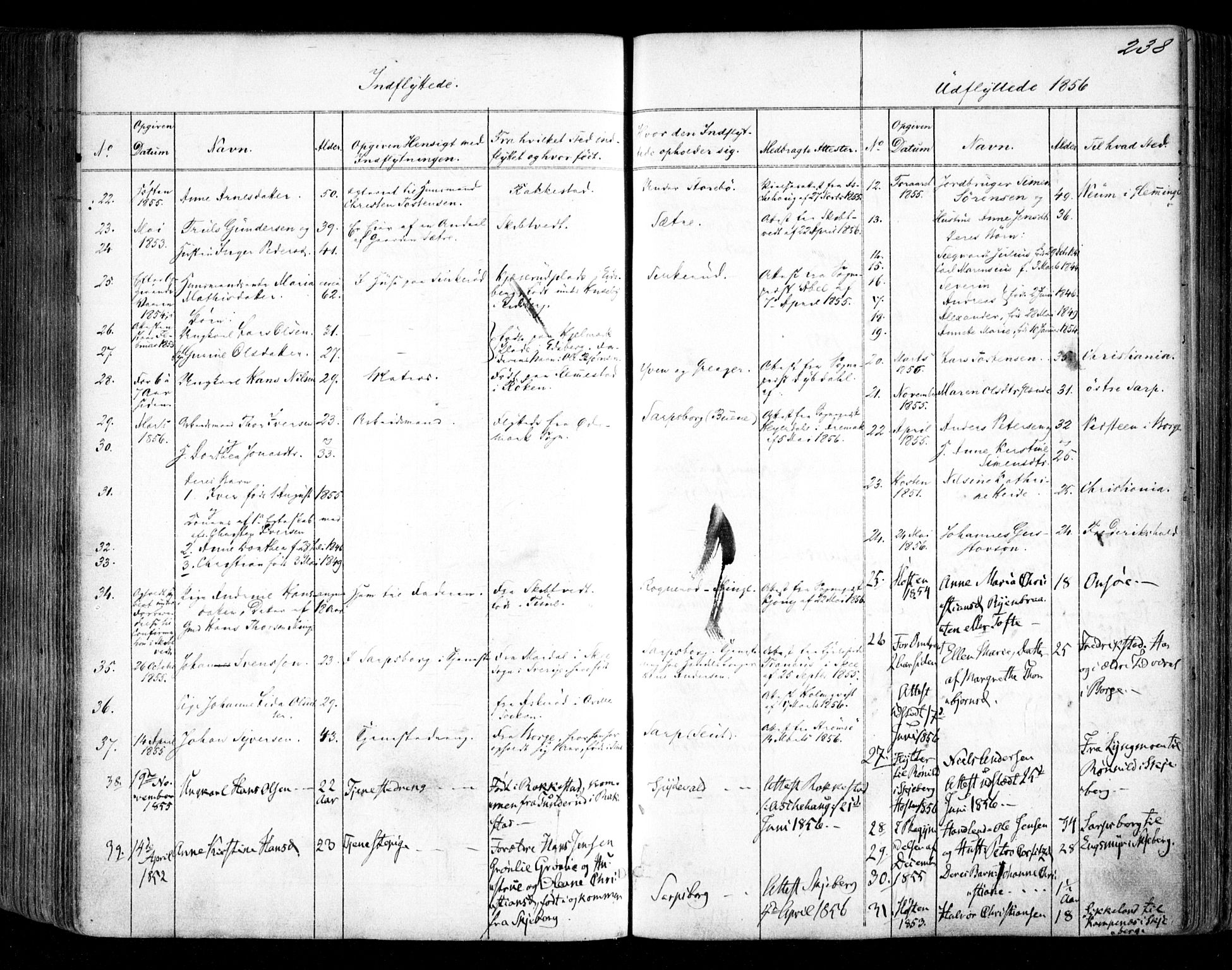 Tune prestekontor Kirkebøker, SAO/A-2007/F/Fa/L0012: Parish register (official) no. 12, 1856-1859, p. 238