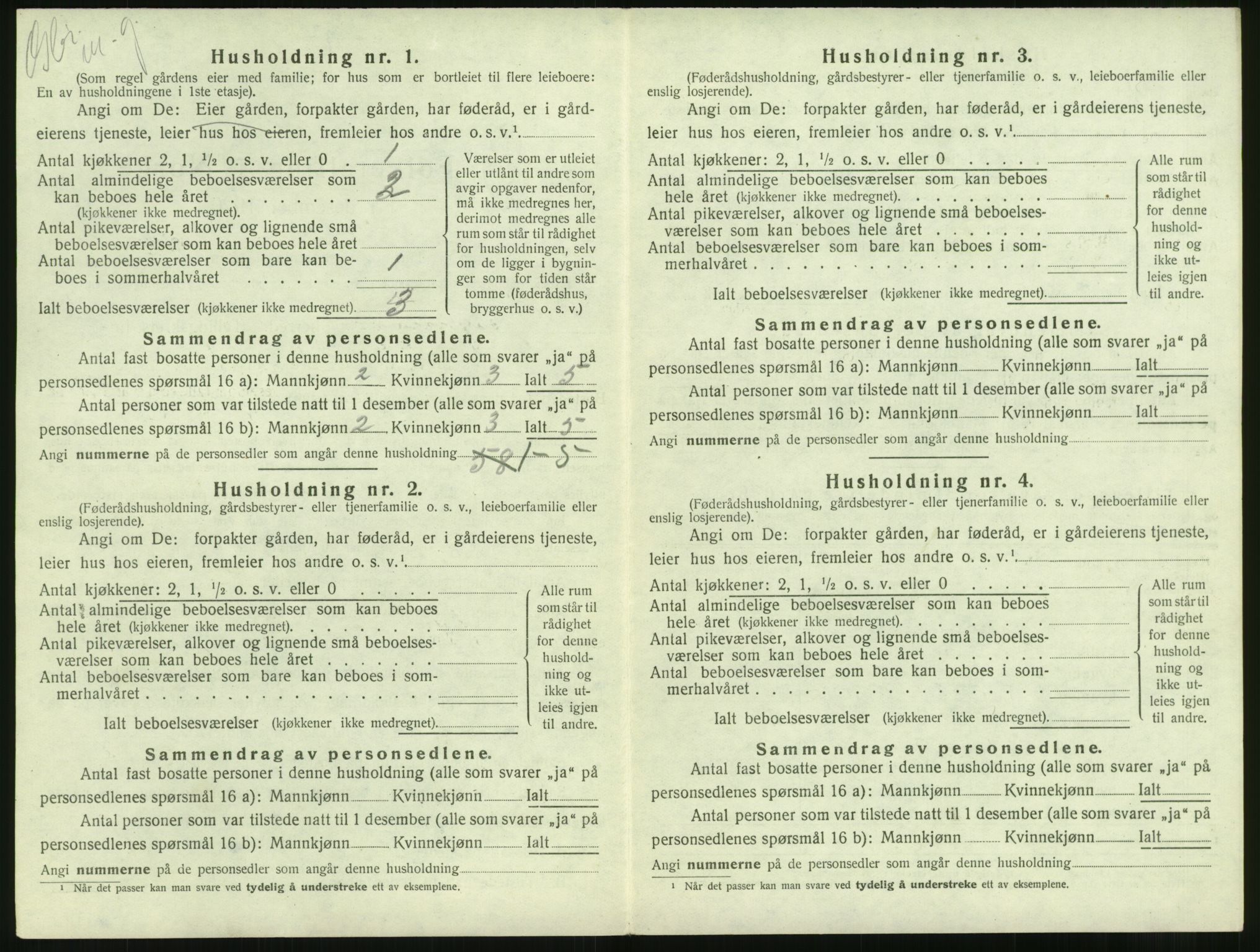 SAT, 1920 census for Borgund, 1920, p. 453