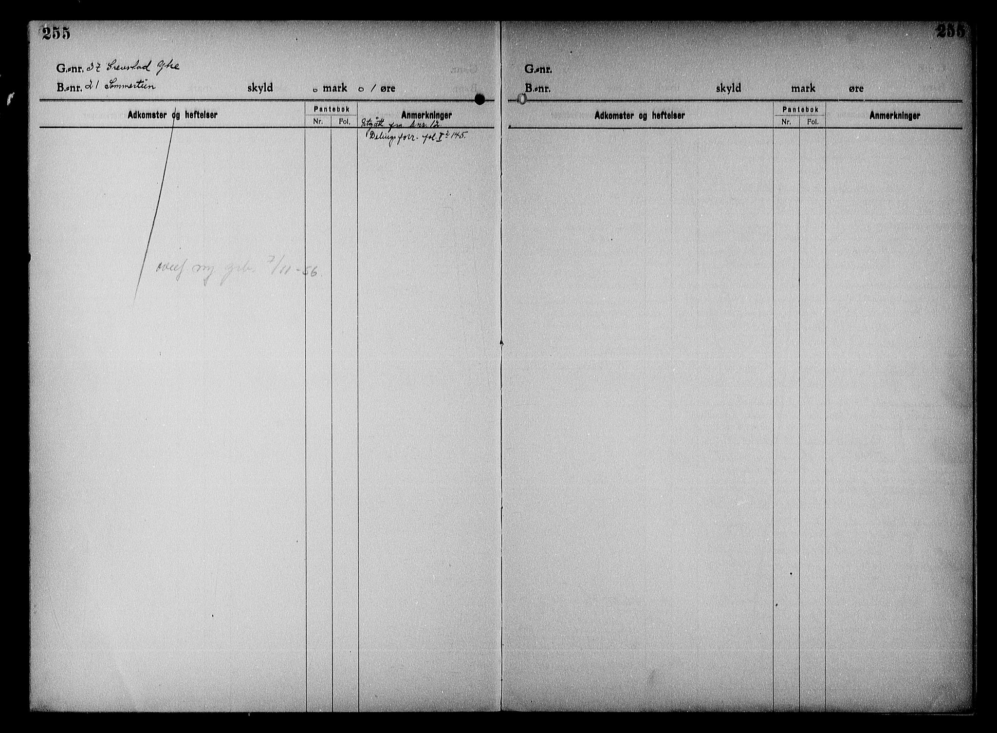Vestre Nedenes/Sand sorenskriveri, SAK/1221-0010/G/Ga/L0023: Mortgage register no. 16, 1923-1957, p. 255