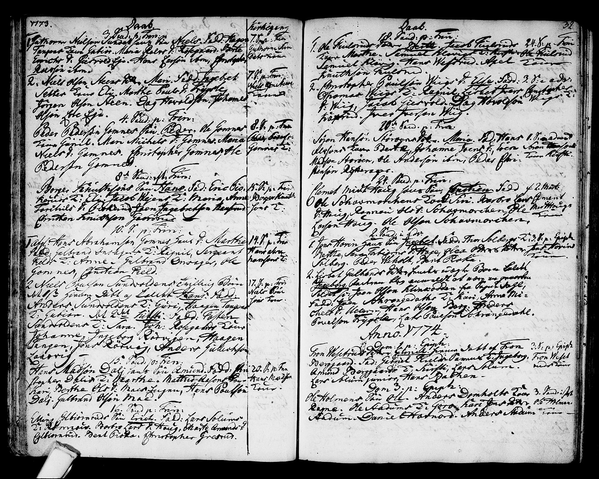 Hole kirkebøker, SAKO/A-228/F/Fa/L0002: Parish register (official) no. I 2, 1766-1814, p. 32