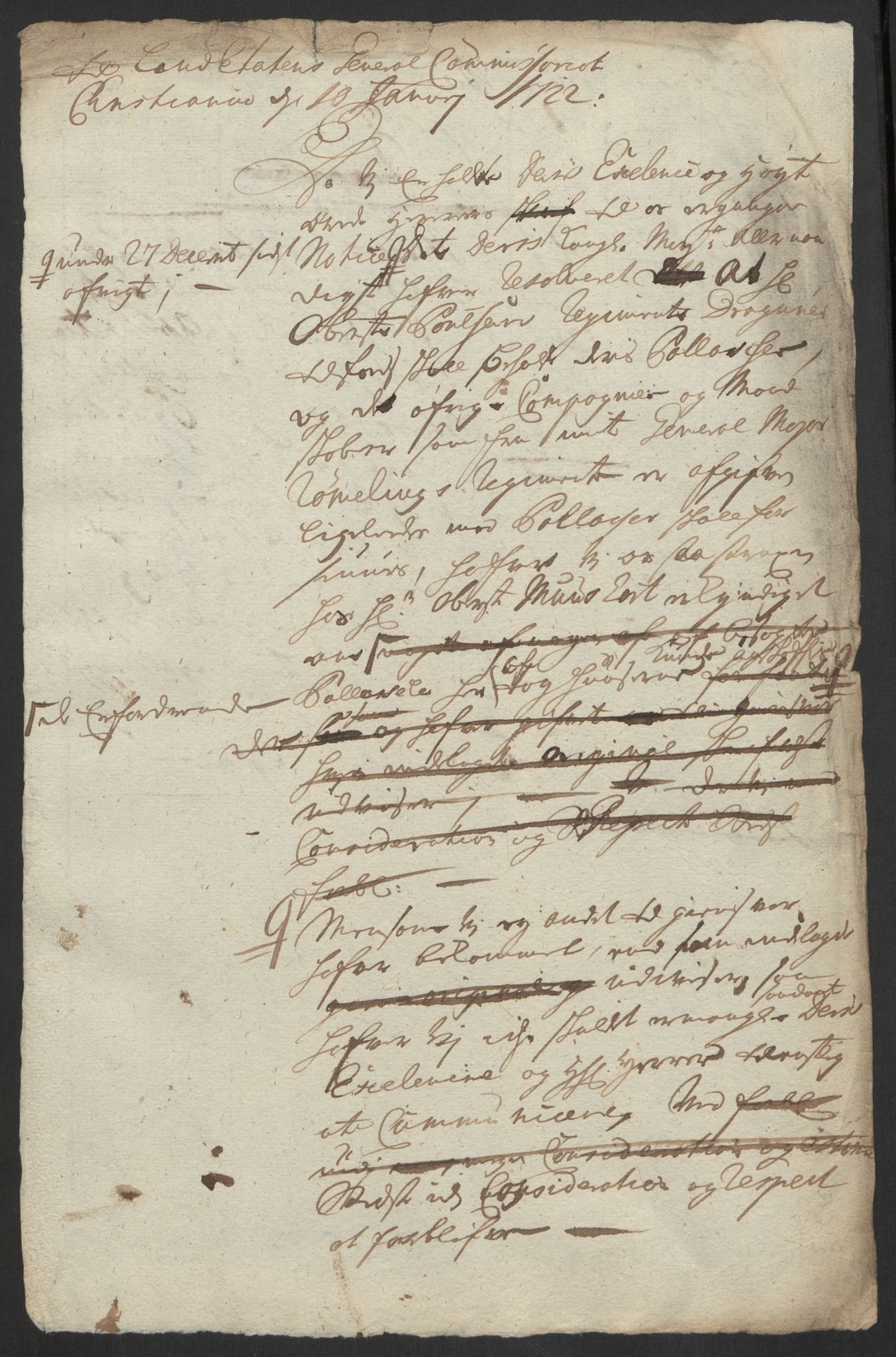 Kommanderende general (KG I) med Det norske krigsdirektorium, AV/RA-EA-5419/B/L0007: Kommanderende generals konsepter, 1722-1723, p. 162