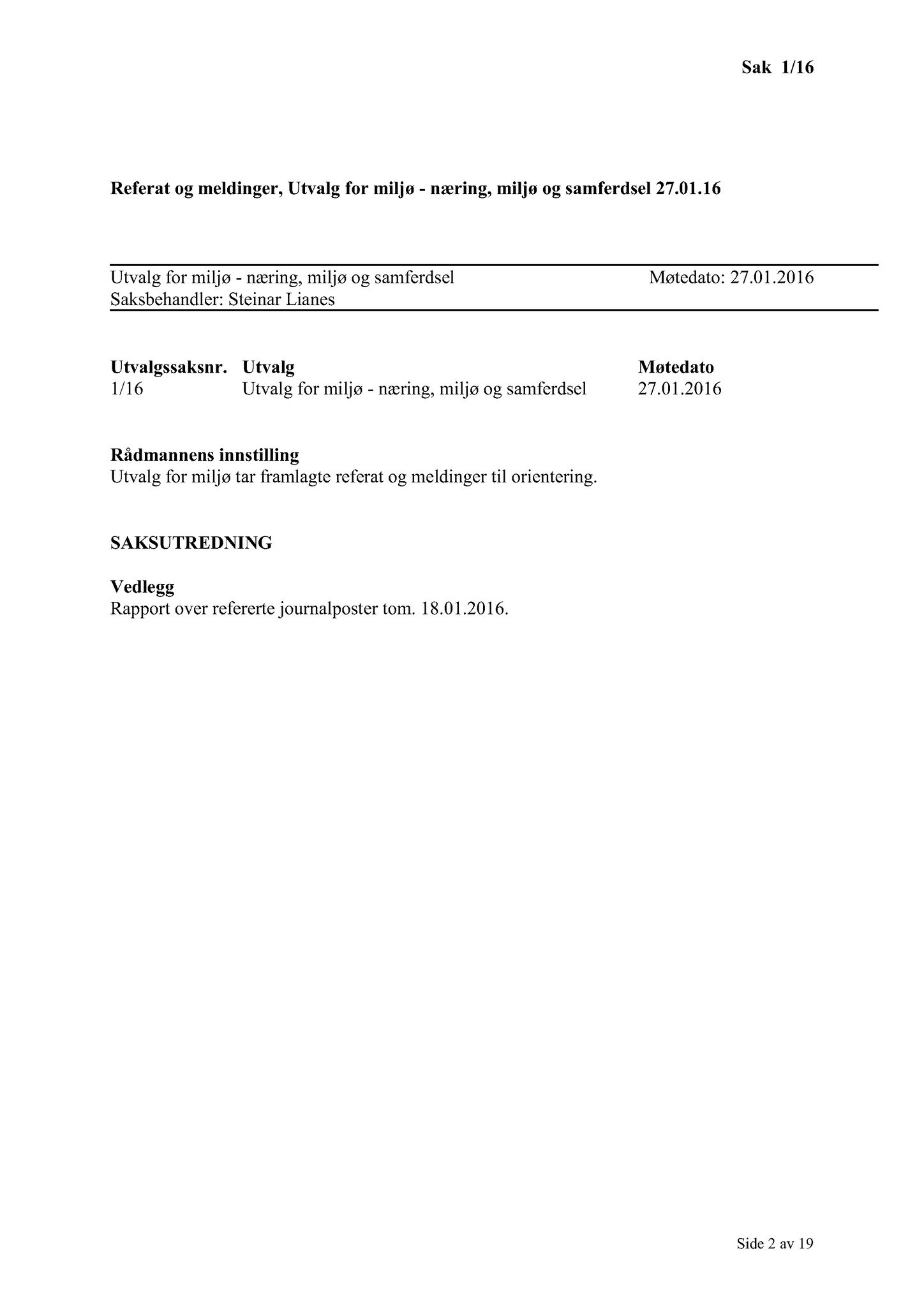 Klæbu Kommune, TRKO/KK/06-UM/L003: Utvalg for miljø - Møtedokumenter 2016, 2016, p. 3