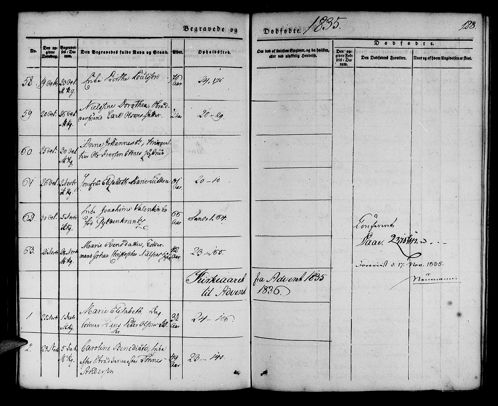 Korskirken sokneprestembete, AV/SAB-A-76101/H/Haa/L0043: Parish register (official) no. E 1, 1834-1848, p. 128