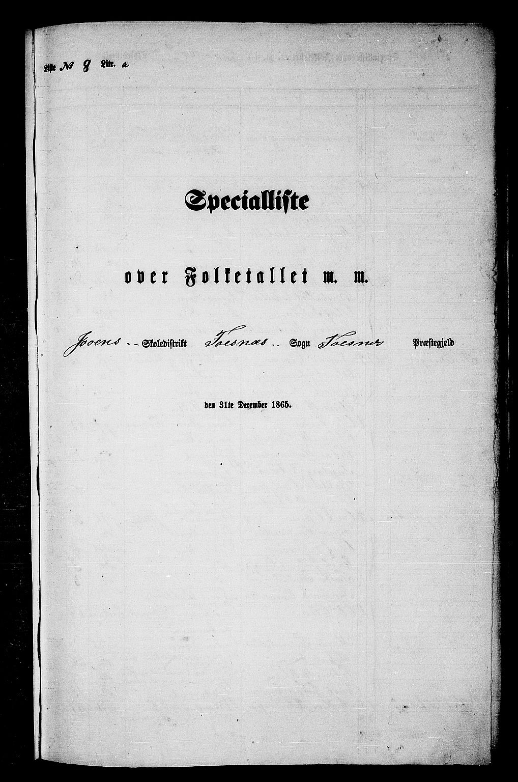 RA, 1865 census for Fosnes, 1865, p. 134