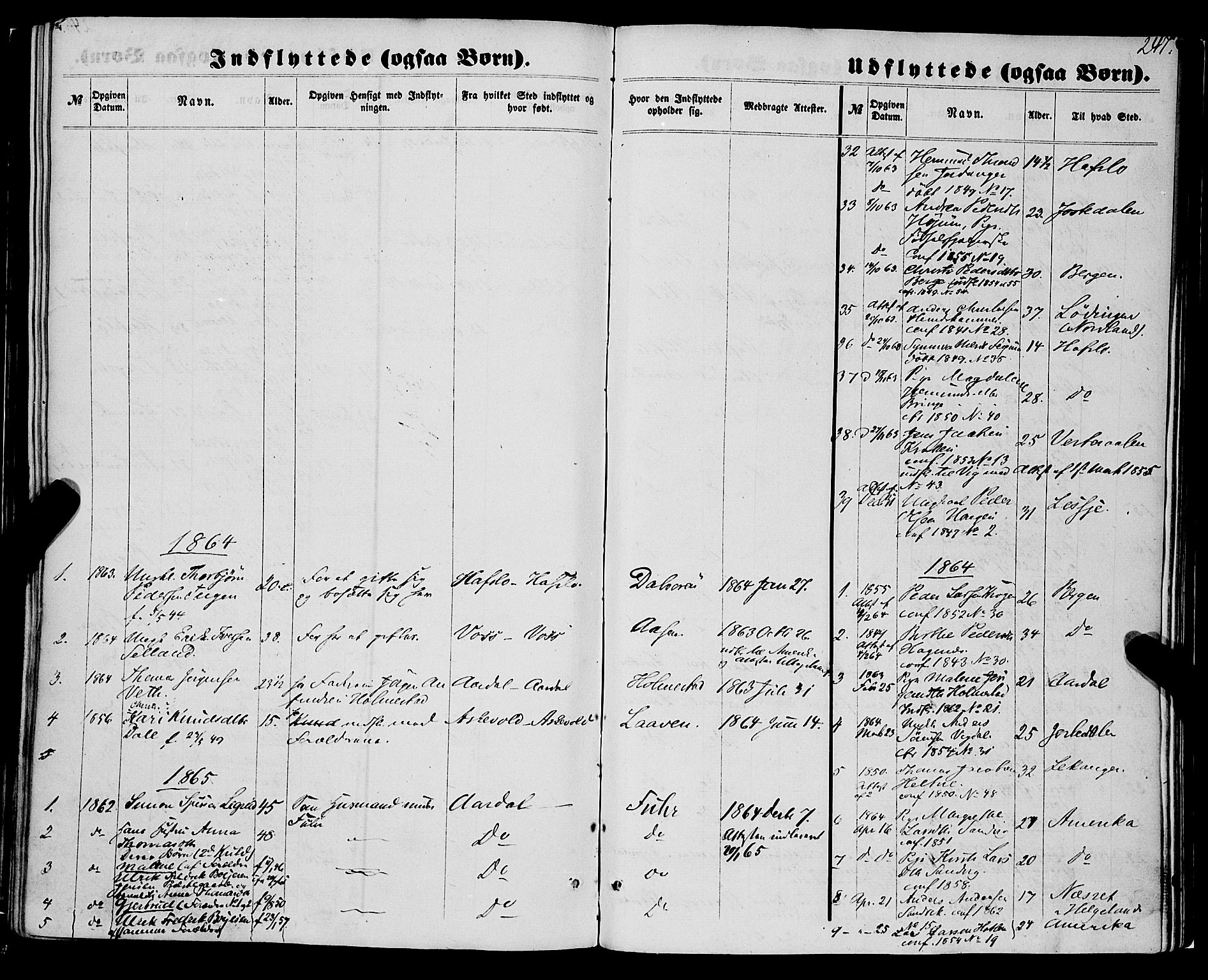 Luster sokneprestembete, SAB/A-81101/H/Haa/Haaa/L0008: Parish register (official) no. A 8, 1860-1870, p. 247