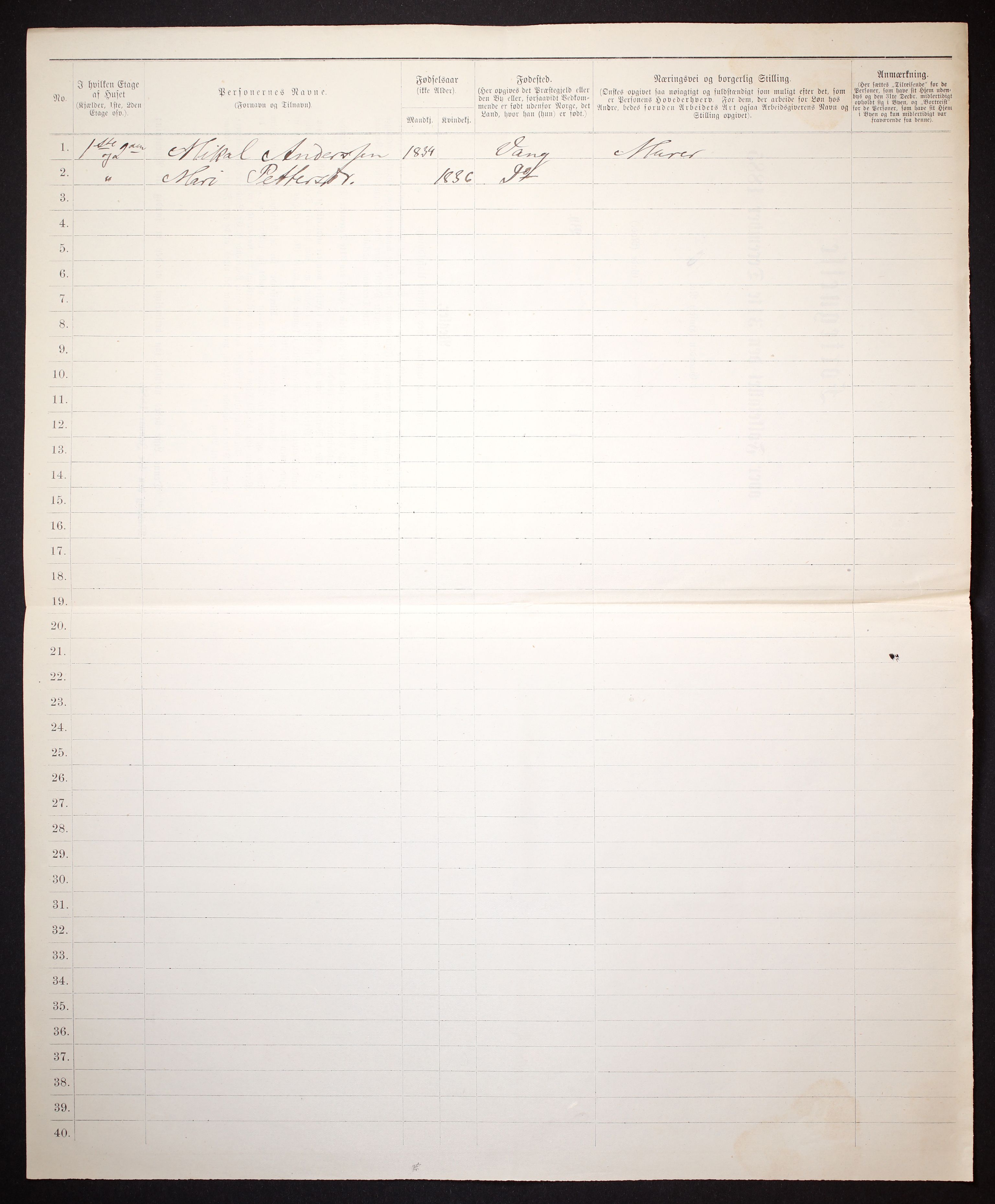 SAT, 1885 census for 1802 Mosjøen, 1885