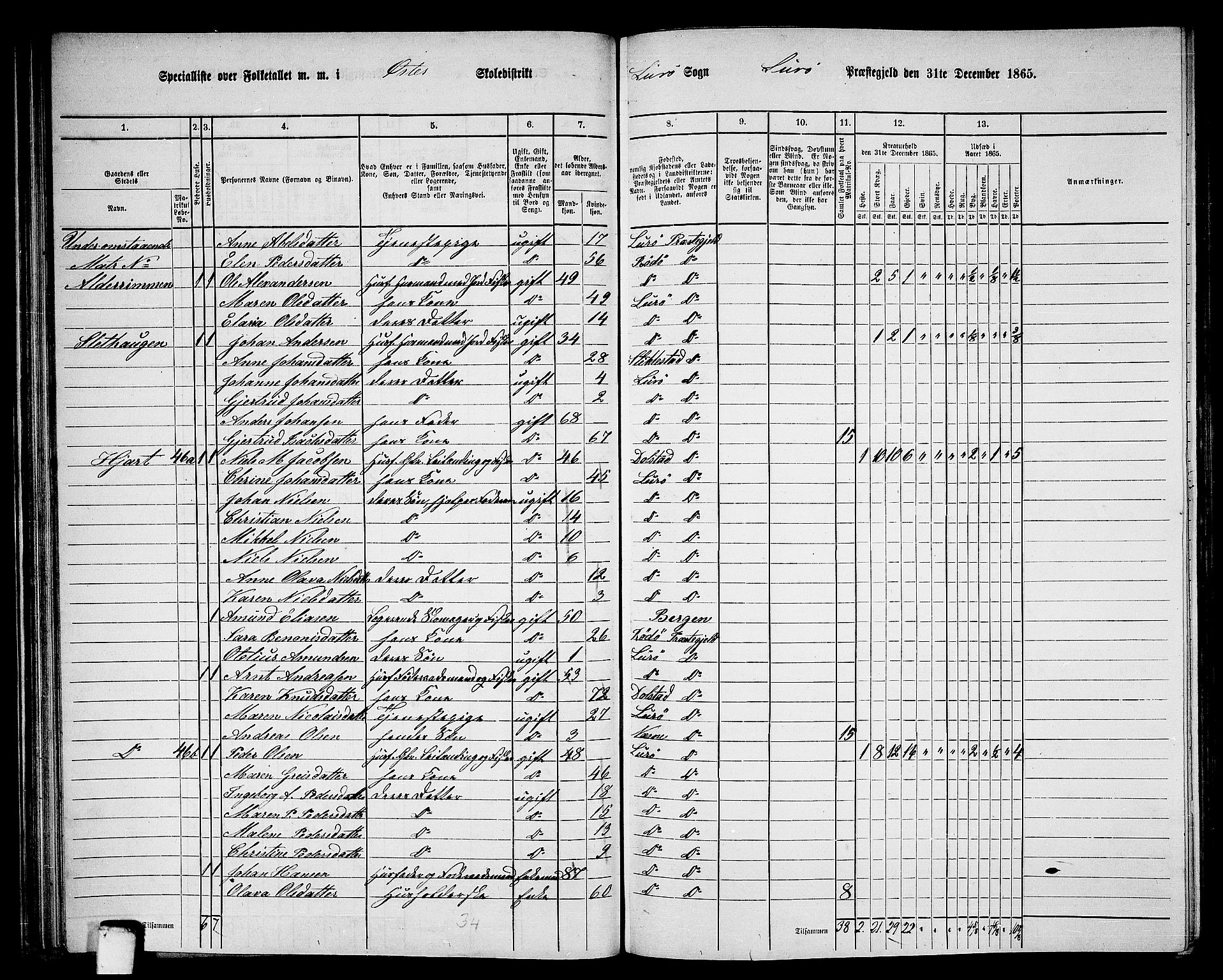 RA, 1865 census for Lurøy, 1865, p. 57