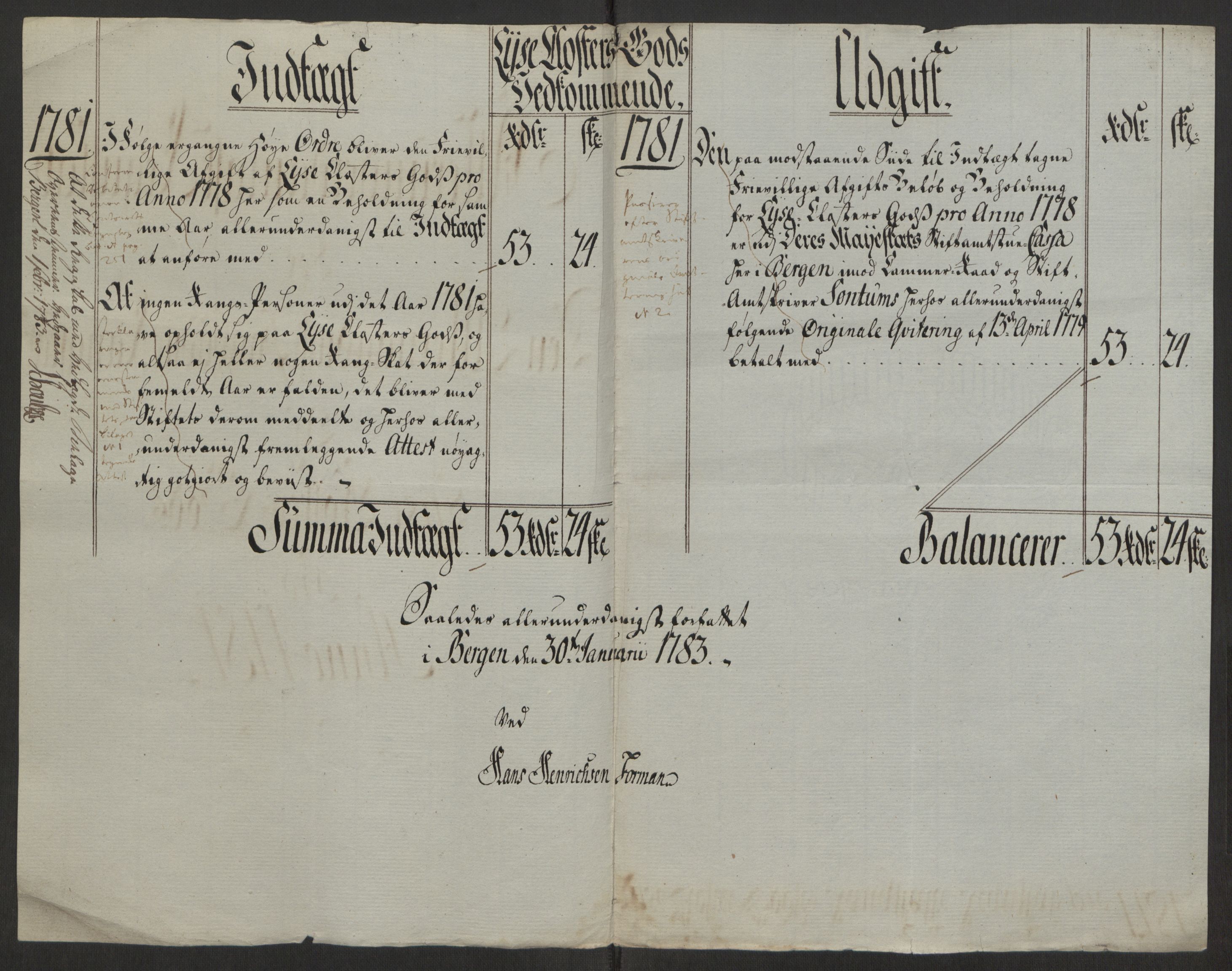 Rentekammeret inntil 1814, Reviderte regnskaper, Fogderegnskap, RA/EA-4092/R50/L3180: Ekstraskatten Lyse kloster, 1762-1783, p. 419