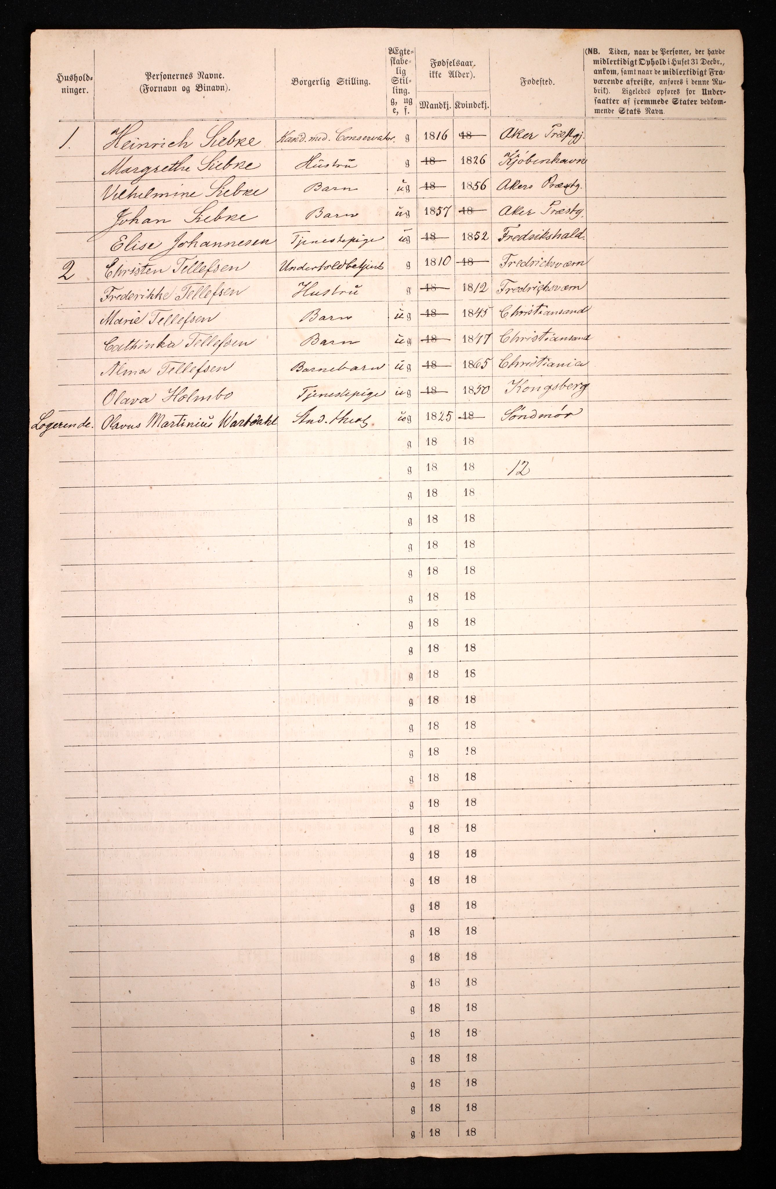 RA, 1870 census for 0301 Kristiania, 1870, p. 4385