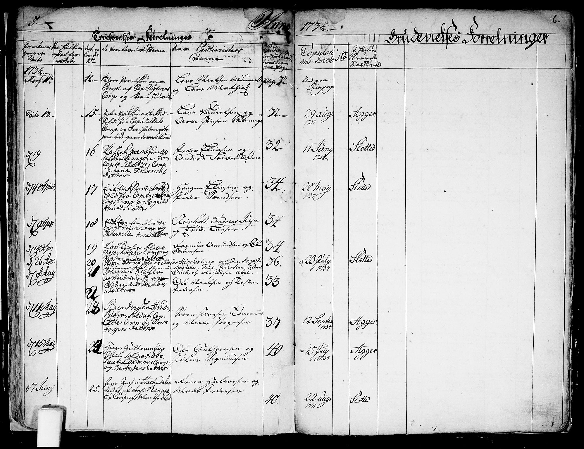 Aker prestekontor kirkebøker, SAO/A-10861/F/L0004: Parish register (official) no. 4, 1732-1734, p. 5-6