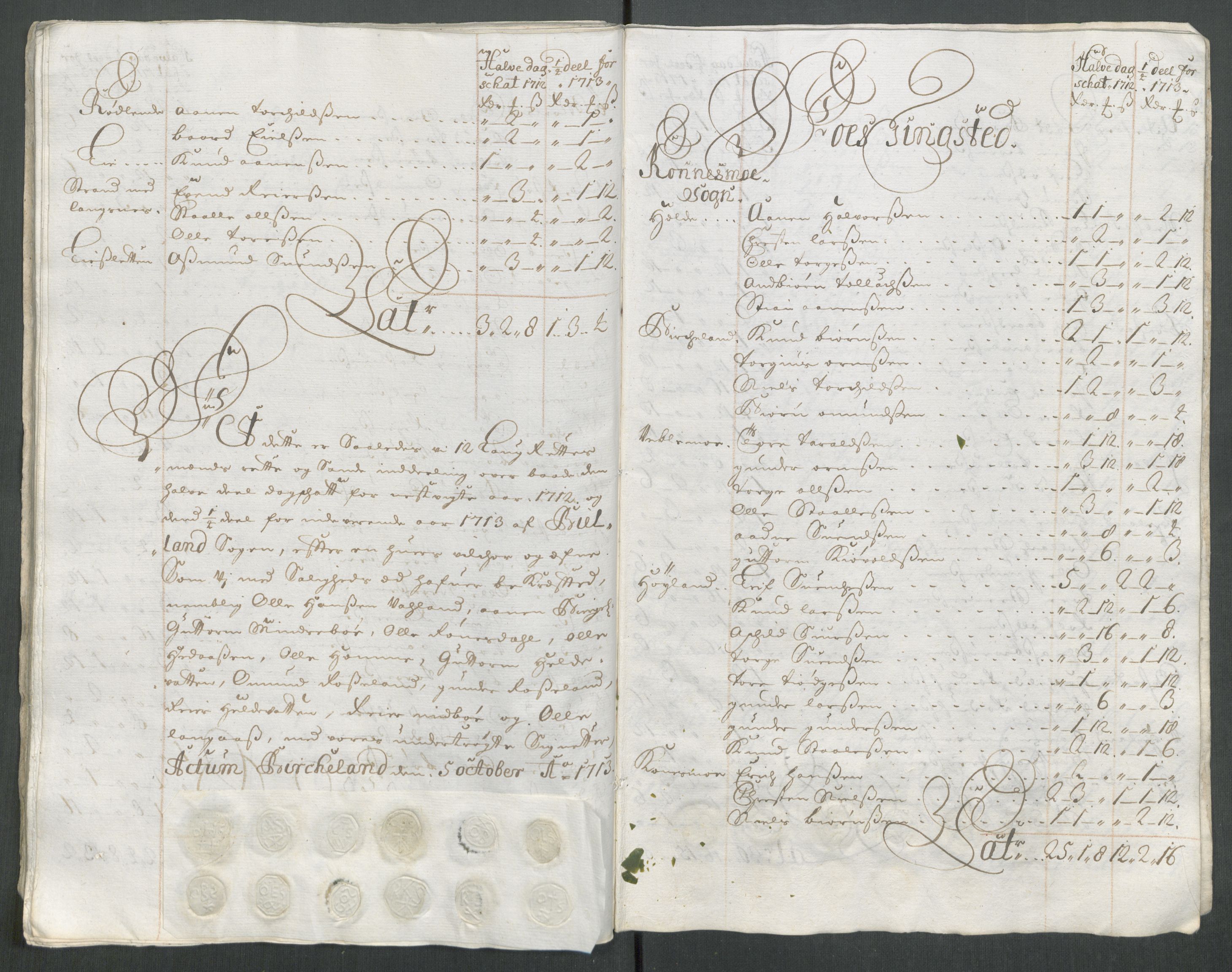 Rentekammeret inntil 1814, Reviderte regnskaper, Fogderegnskap, AV/RA-EA-4092/R43/L2556: Fogderegnskap Lista og Mandal, 1713, p. 234