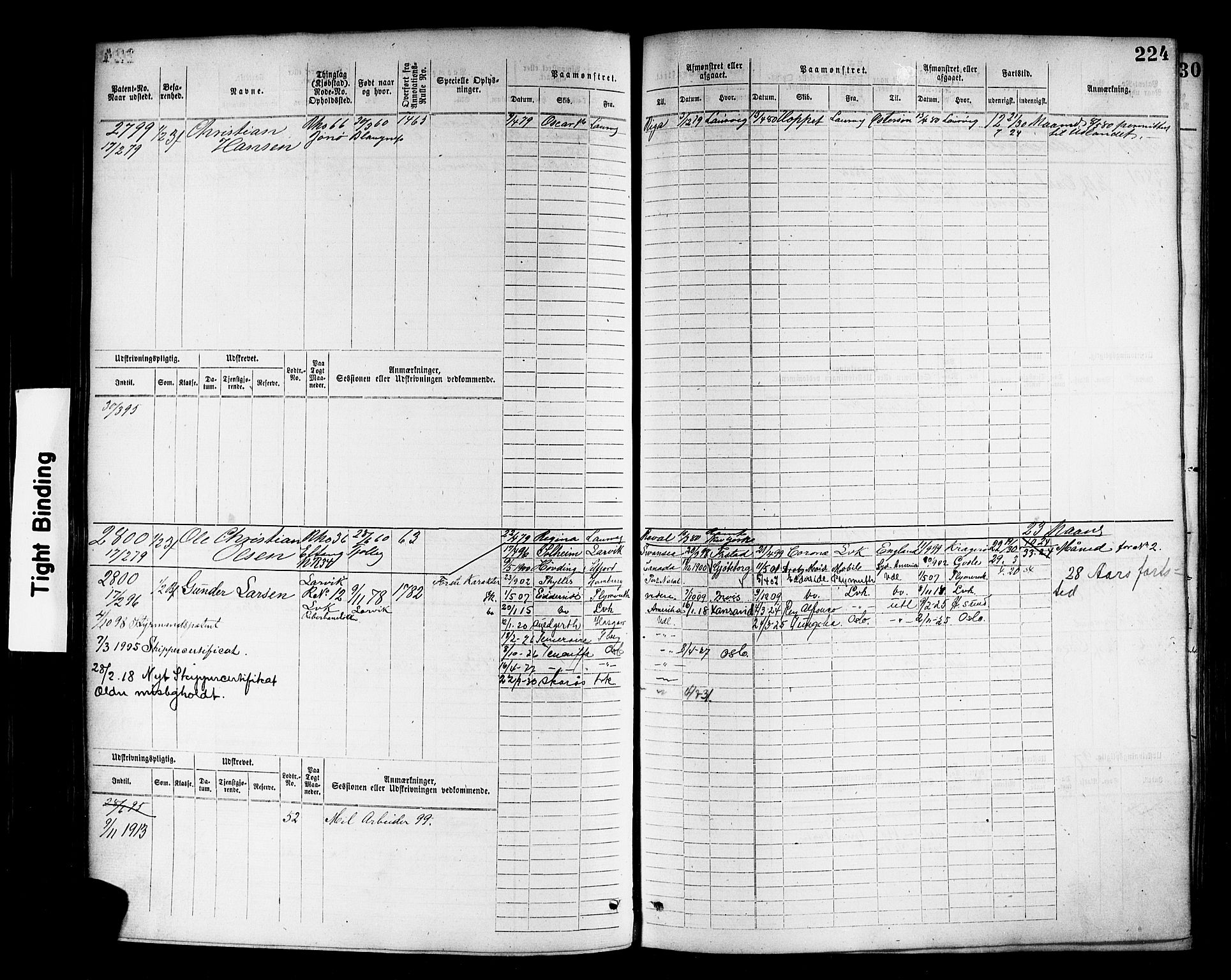 Larvik innrulleringskontor, SAKO/A-787/F/Fc/L0008: Hovedrulle, 1876-1886, p. 227