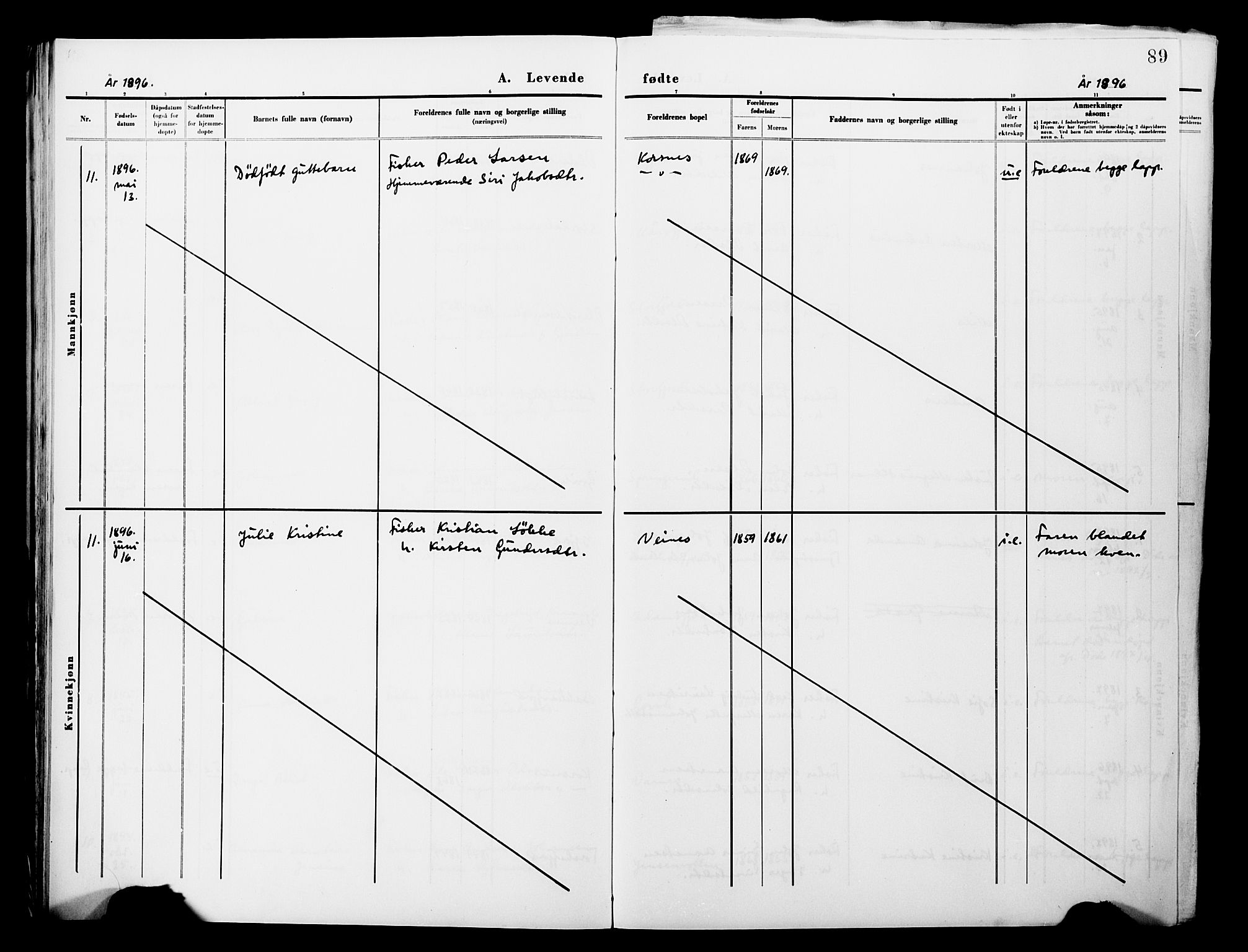 Lebesby sokneprestkontor, AV/SATØ-S-1353/H/Ha/L0004kirke: Parish register (official) no. 4, 1870-1902, p. 89