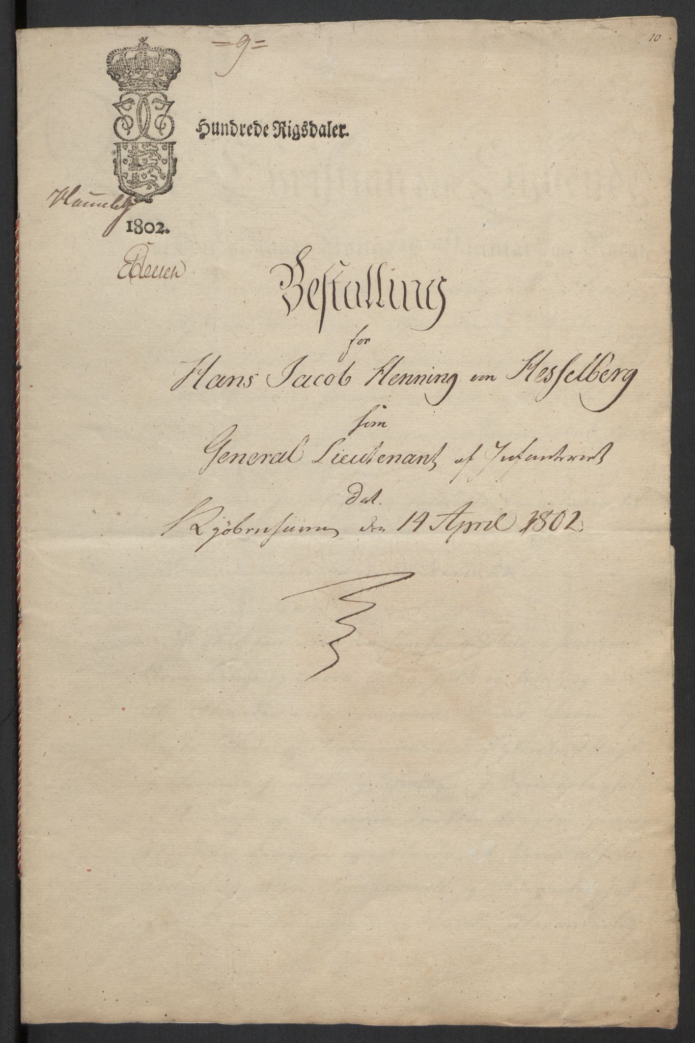 Hesselberg, Hans Jacob Henning, AV/RA-PA-0056/F/L0001: --, 1759-1809, p. 75